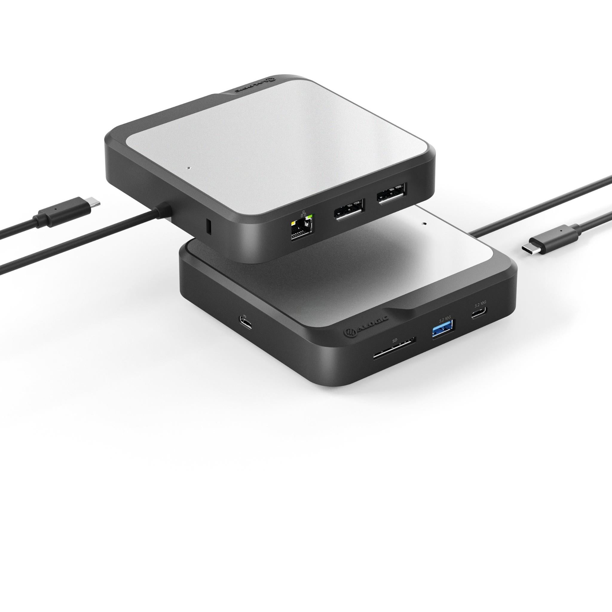 ALOGIC Dual DisplayPort 4K Universal Docking Station for Laptop - Compact USB-C Hub with Dual Monitor Support for MacBook, Windows PC - Perfect for Home Office & Gaming Setup