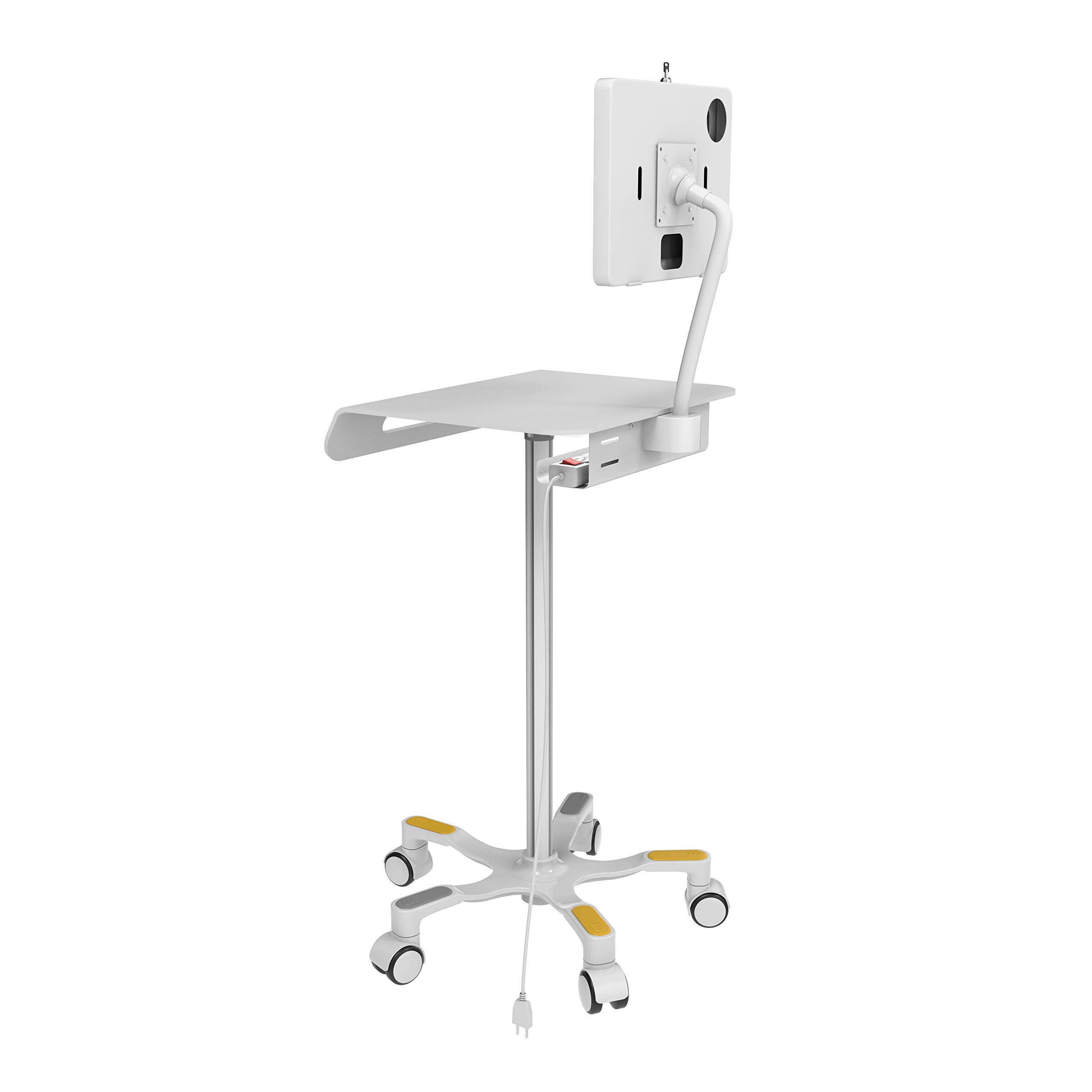 Medical Grade Floor Stand with Paragon Premium Locking Enclosure - Compatible with iPad 11 (A16), Pro 11-inch M4, Air 11-inch M3, iPad 10th Gen & Galaxy Tablets - Secure Tablet Holder for Hospitals, Clinics & Healthcare Facilities (PAD-MEDVFSE)