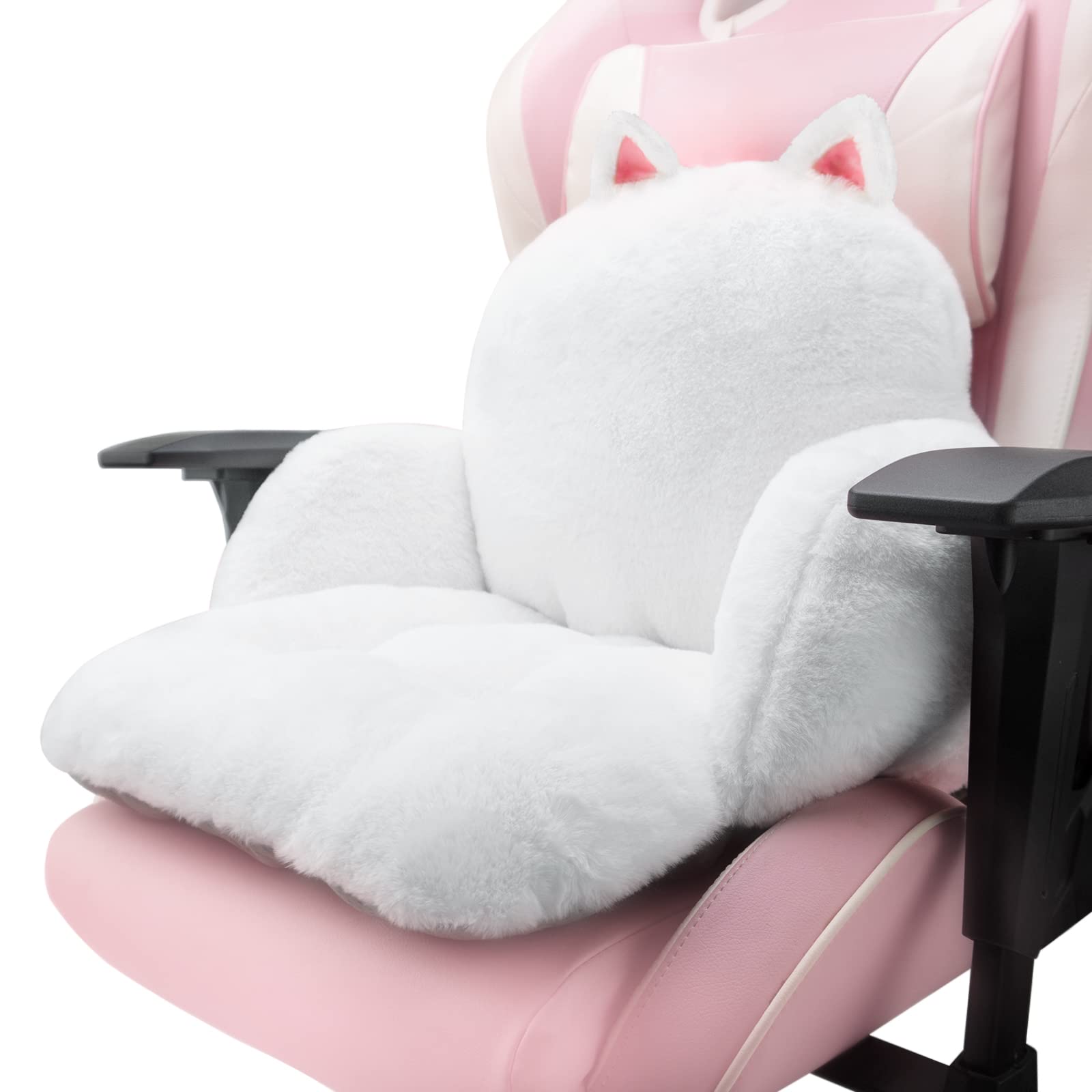 **Soft Cat Chair Cushion 17x16.5 Inch - Plush White Office & Gaming Seat Pillow - Comfortable Floor Cushion for Adults - Cozy Home Decor for Bedroom, Living Room & Dining Room - Cute Kawaii Cat Pillow for Work, Study & Relaxation - Perfect for Home Office, Gaming Setup, Lounge & Meditation - Great for Zoom Meetings, Reading Nooks & Pet-Friendly Spaces - Ideal for Remote Work, Gaming, Meditation, Reading, Pet Cuddles, Online Classes & Workspace Enhancement**