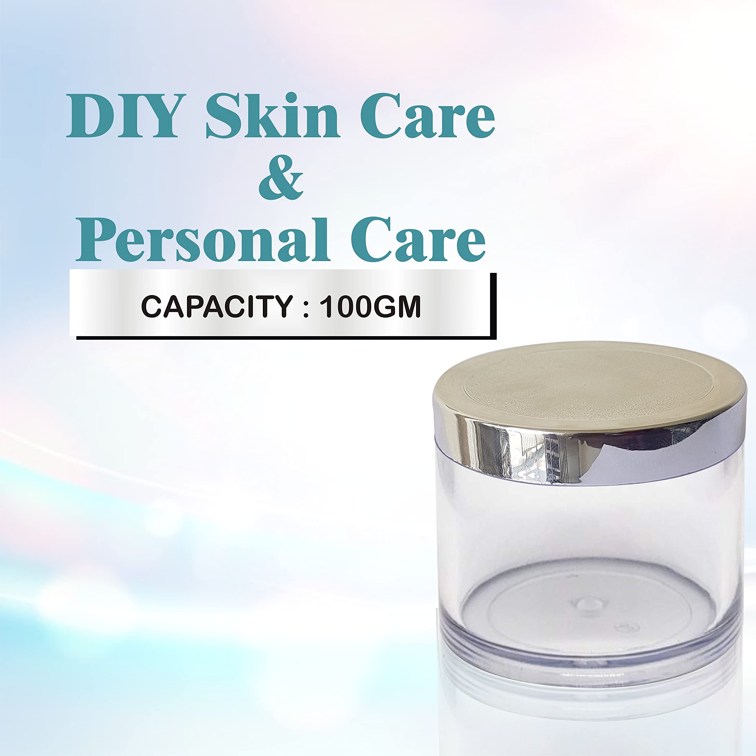 Zenvista 100g Empty Acrylic Jars with Silver Lids - 3-Pack Clear Cosmetic Containers for Lip Balm, Creams & DIY Beauty Products - Perfect for Home Organizing & Small Business Packaging