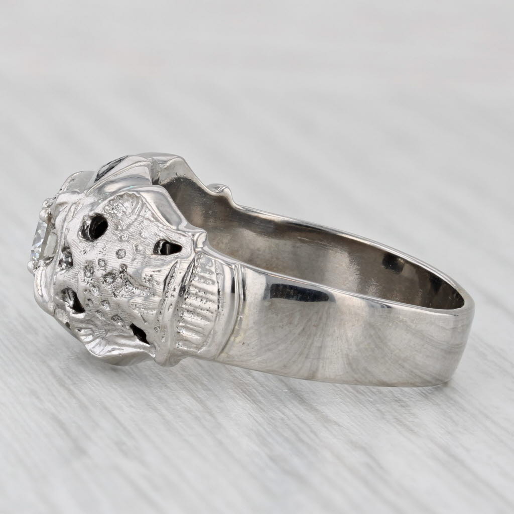 0.38ct Diamond Masonic Scottish Rite Ring - 10k Gold Eagle Signet Yod 32nd Degree Ring for Men - Freemason Jewelry Gift for Brotherhood & Ceremonial Occasions