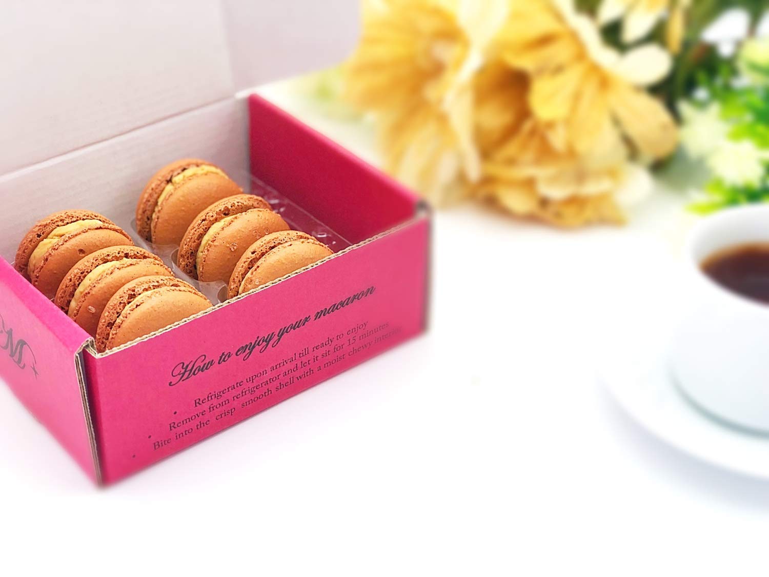 6 Pack Gluten Free French Salted Caramel Macarons - Delicious Gourmet Cookies for Parties, Gifts & Dessert Platters