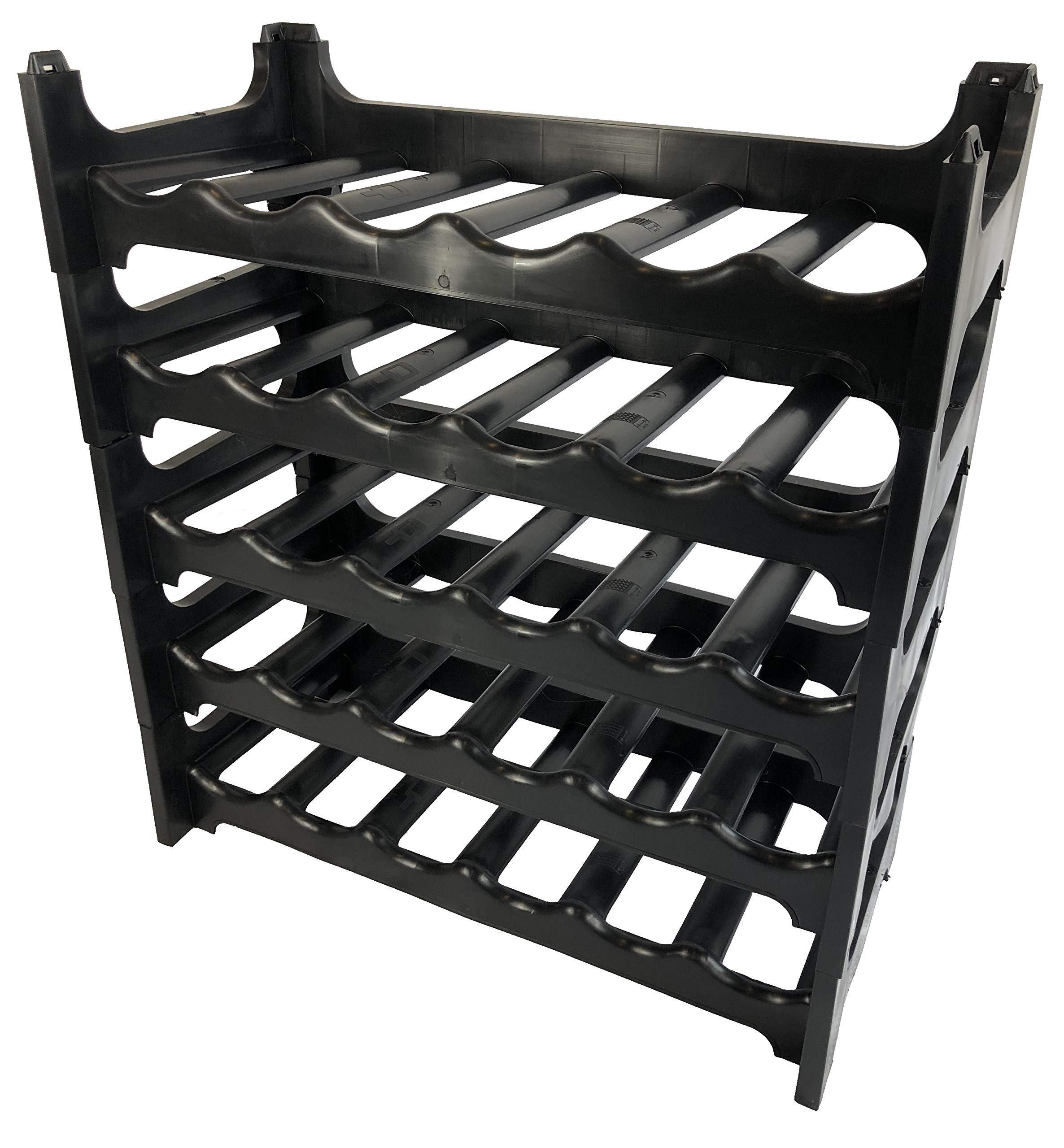 30 Bottle Stackable Wine Rack - Sturdy Storage for Wine, Champagne, Liquor & Beverage Bottles - Perfect for Home Bars, Restaurants & Cellar Organization