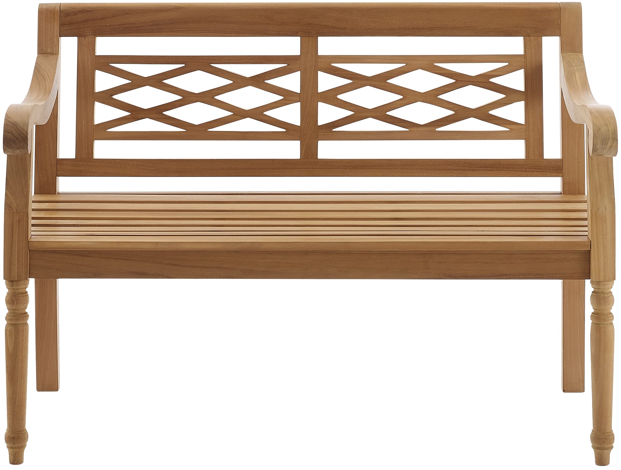 Crosley Olivier 2-Person Teak Wood Indoor Outdoor Bench - Patio, Garden, Porch Furniture - Weather-Resistant Teak Wood Bench for Outdoor Seating & Relaxation