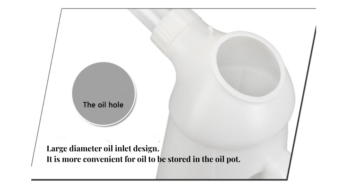 2L Oil Jug with Spout - Heavy Duty HDPE Plastic Oil Dispenser for Cooking, Frying & Baking - Leak Proof Oil Measuring & Pouring Container for Kitchen, Restaurant & Commercial Use