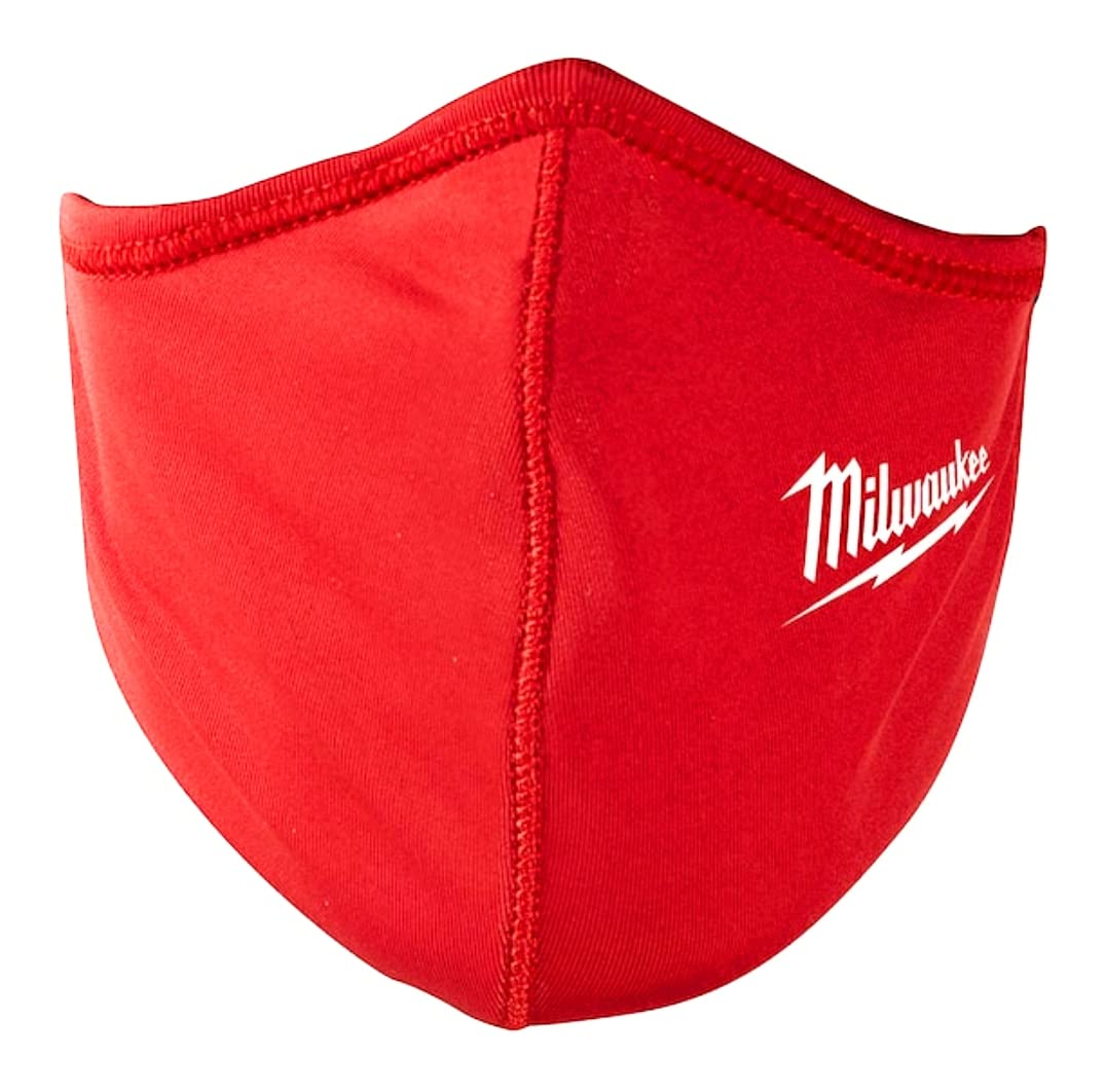 3 Pack Milwaukee 2-Layer Performance Face Mask - Breathable & Reusable, One Size Fits Most - Ideal for Construction, Woodworking & Outdoor Activities