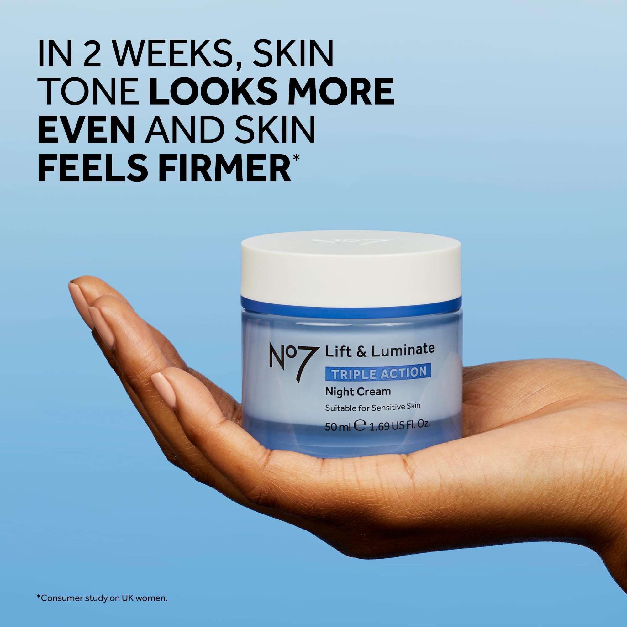 No7 Lift & Luminate Triple Action Night Cream - Fragrance-Free Anti-Wrinkle Collagen Peptide Moisturizer with Hyaluronic Acid, Hibiscus & Vitamin C for Brightening Skin (50ml) | Perfect for Nighttime Skincare Routine & Reducing Fine Lines