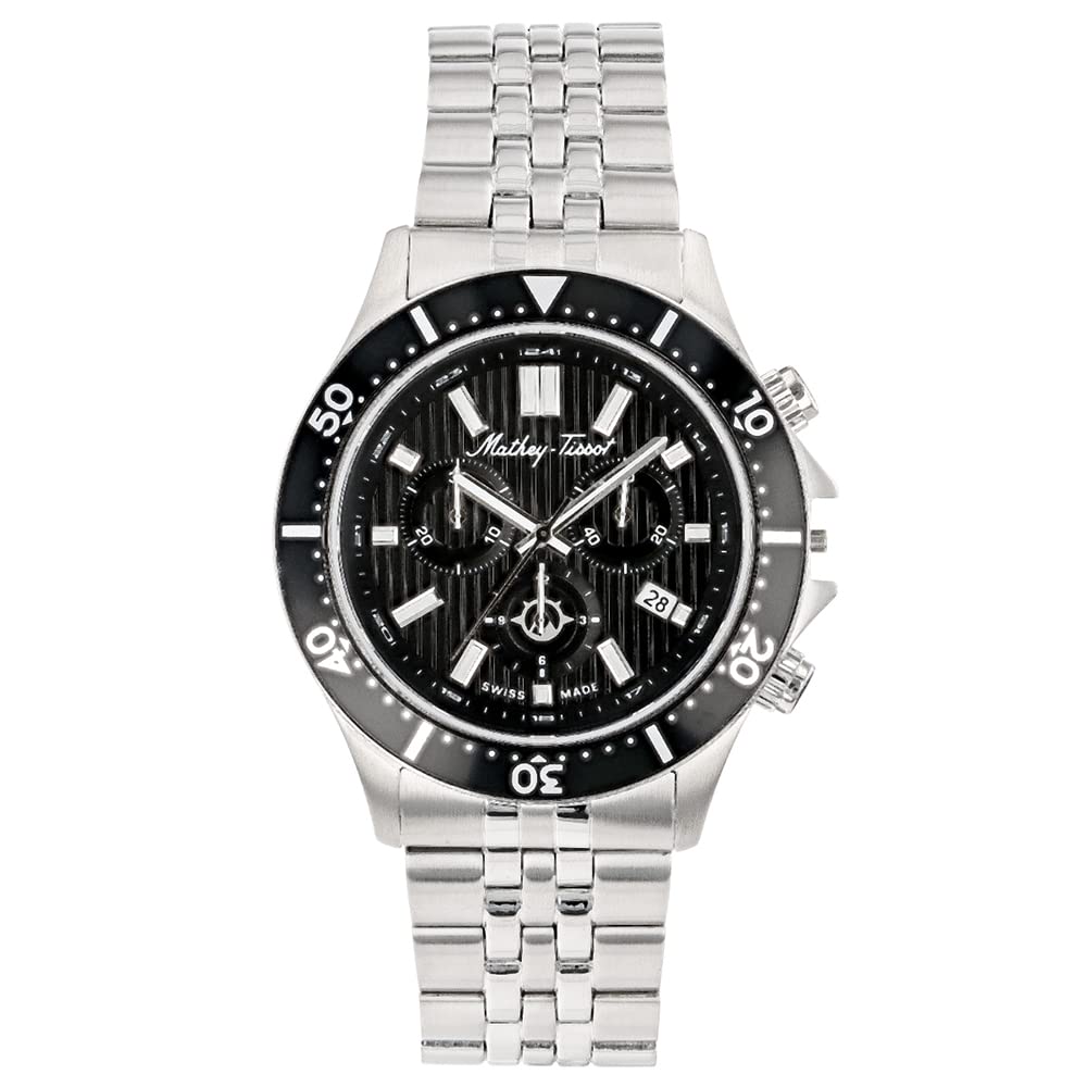 Mathey-Tissot Men's Expedition MTWG8001101 Swiss Quartz Watch - Waterproof Stainless Steel Analog Wristwatch for Outdoor Adventure & Business Wear