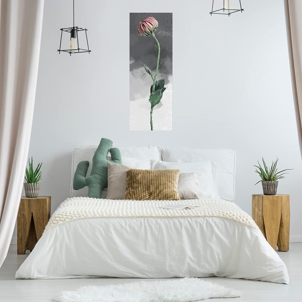 Simple Stem II Canvas Wall Art - Modern Floral Painting for Home Decor - Ready to Hang 18x50 Inches - Perfect for Living Room, Bedroom, Office & More - Handmade by Artist Studio Arts