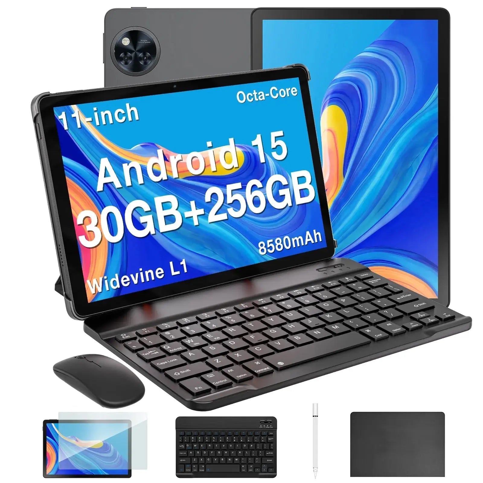 DOOGEE U11 Pro 11-inch Android Tablet - 30GB RAM, 256GB Storage, 8580mAh Battery | Fast Performance for Gaming, Work & Entertainment