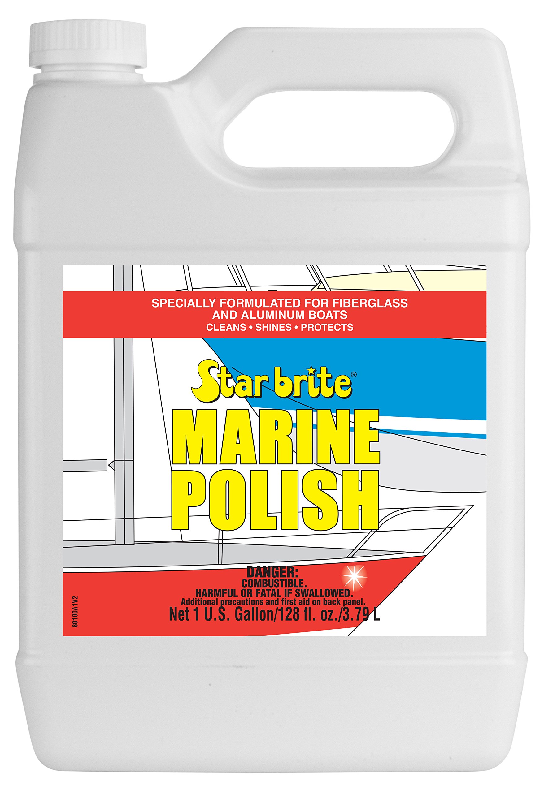STAR BRITE Marine Polish - Premium Boat Cleaner for Fiberglass, Metal & Painted Surfaces - No Buffing Required, Restores Color & Removes Chalk - Ideal for Boat Hulls, Yachts & Marine Maintenance