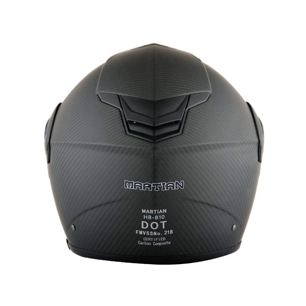 Martian Genuine Carbon Fiber Modular Motorcycle Helmet with Bluetooth Headset - Lightweight Flip-Up Full Face Design for Safe Riding | Perfect for Street Bikes, Touring & Commuting