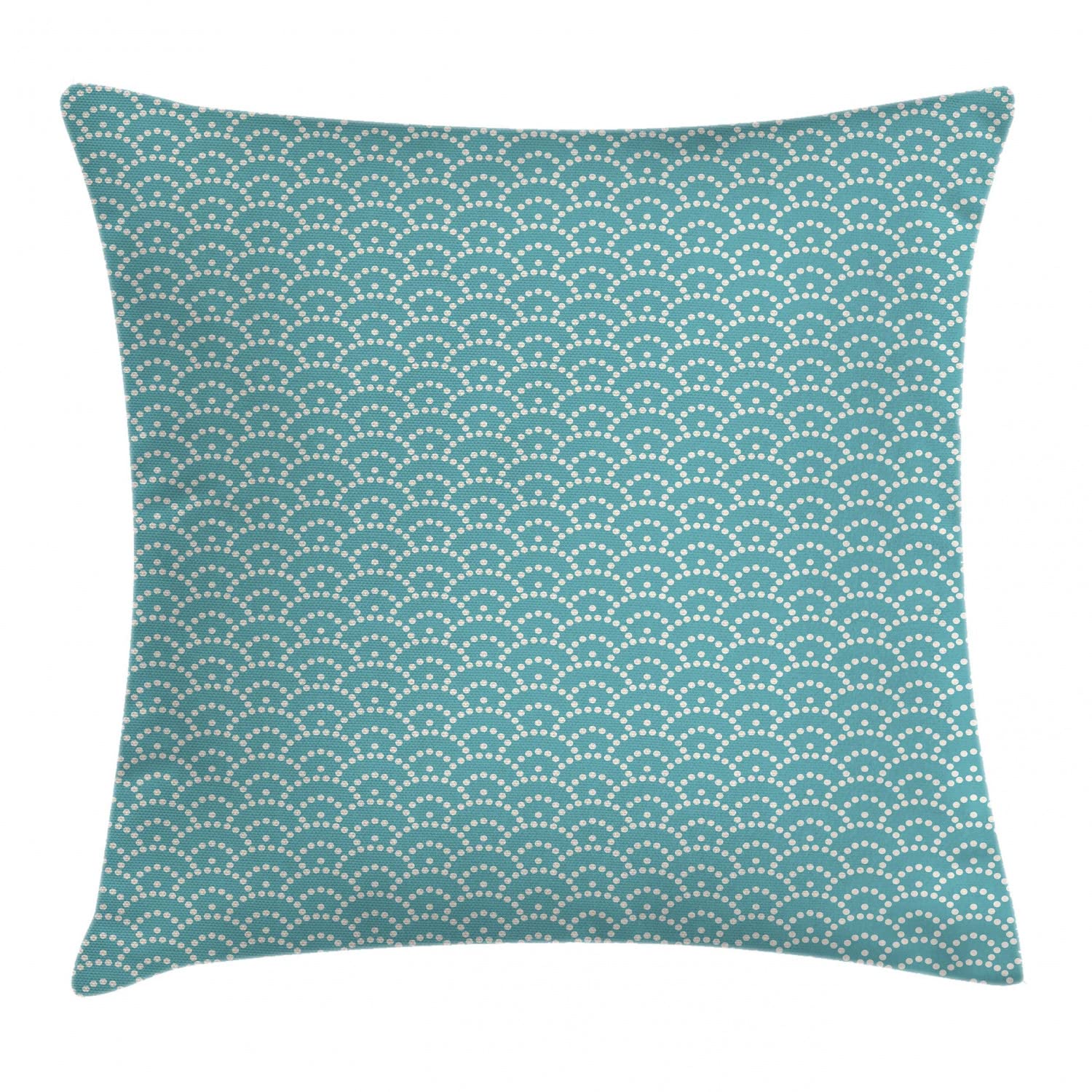 Ambesonne Abstract Little Bubbles Throw Pillow Cover - Japanese Style Vintage Art Design - 36x16 Inches - Turquoise & White Decorative Cushion Case for Sofa, Bed, Living Room - Natural Scenery Home Accent Pillow