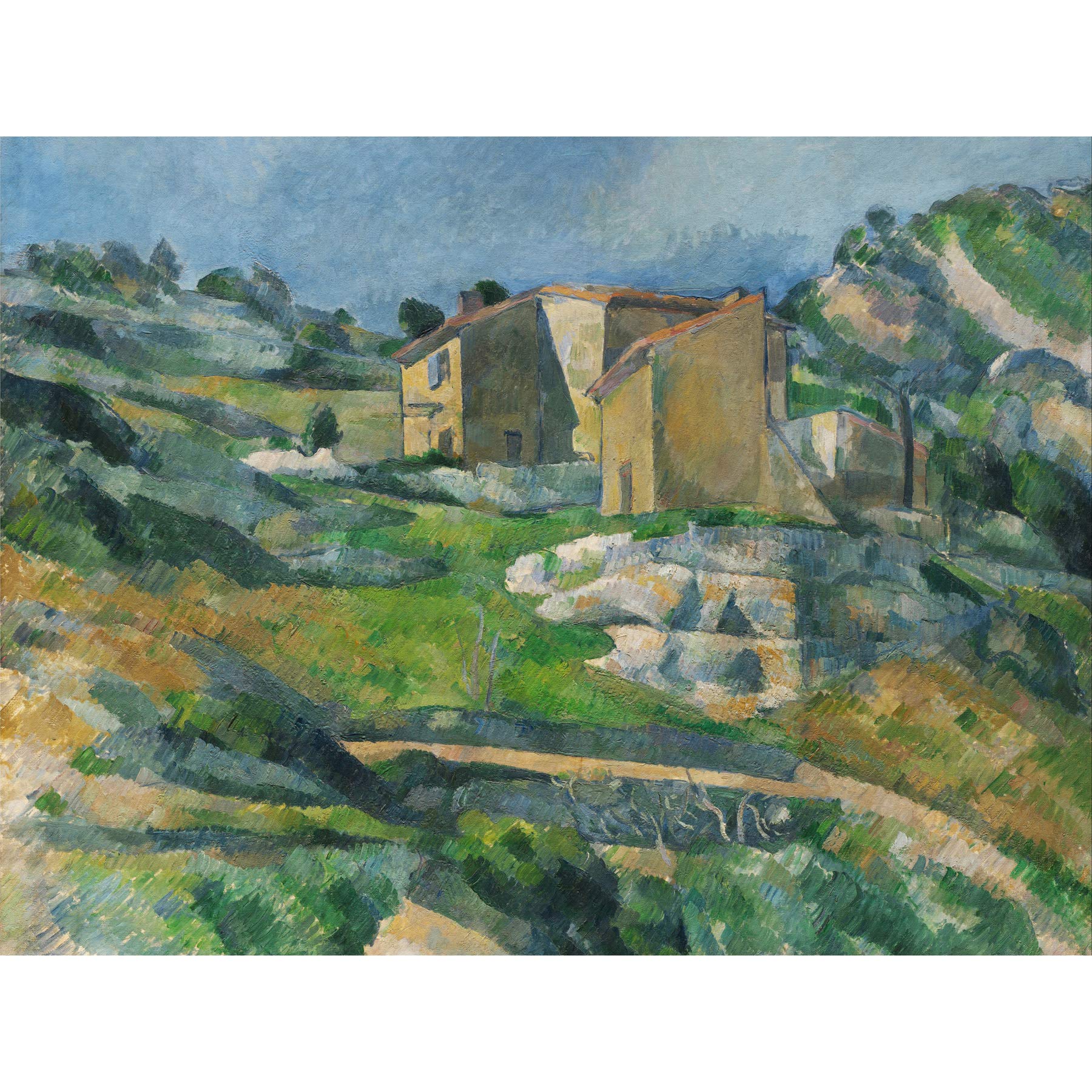Paul Cezanne Houses In Provence Art Print - Premium Large Wall Poster Decor for Living Room, Bedroom & Office - Vintage French Landscape Painting Mural