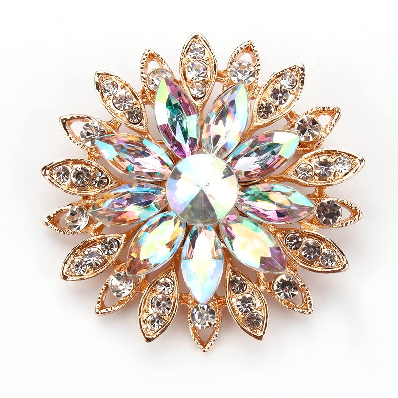 Sparkling Crystal Daisy Flower Brooch for Women - Elegant Fashion Pin for Wedding, Bouquet, Party & Special Occasions - Perfect Gift for Brides, Bridesmaids & Fashion Lovers