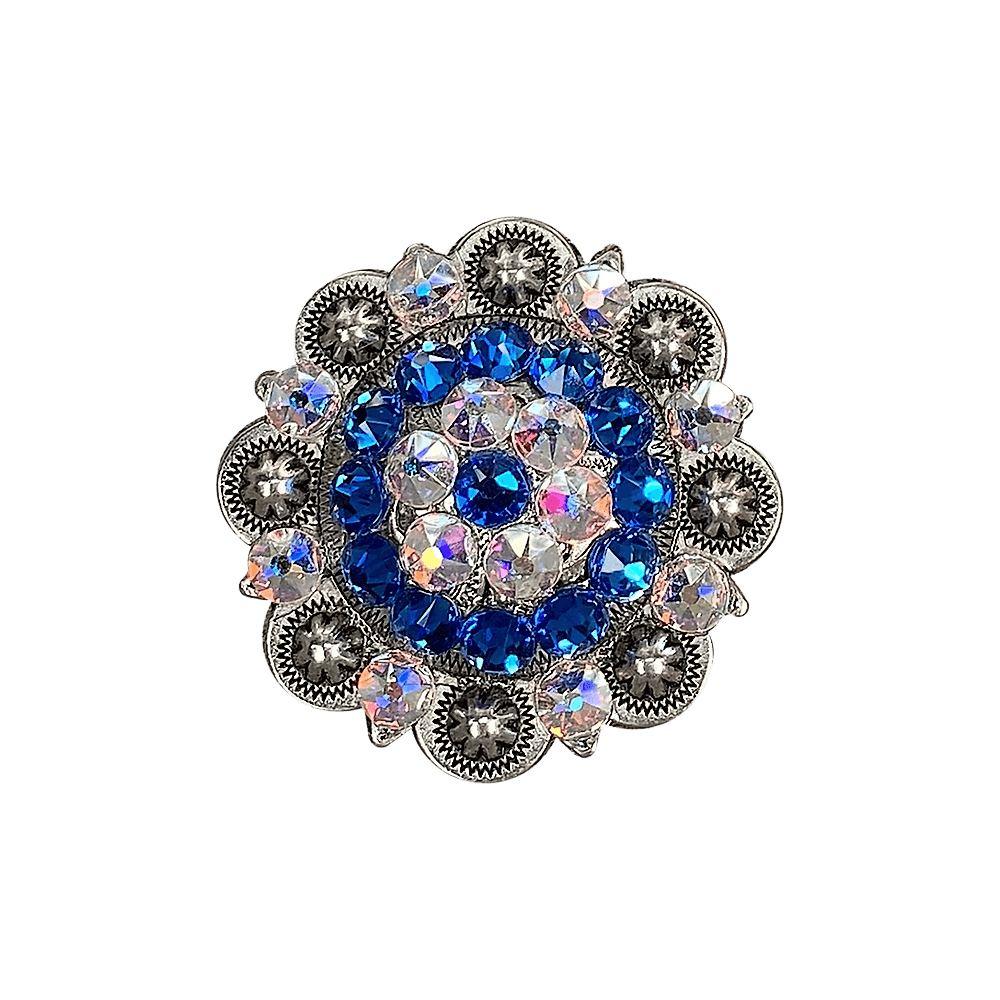 Antique Silver European Crystal Concho Belt Buckle for Western Fashion & Cowboy Boots – Vintage Style Accessories for Jeans, Hats & Leather Crafts