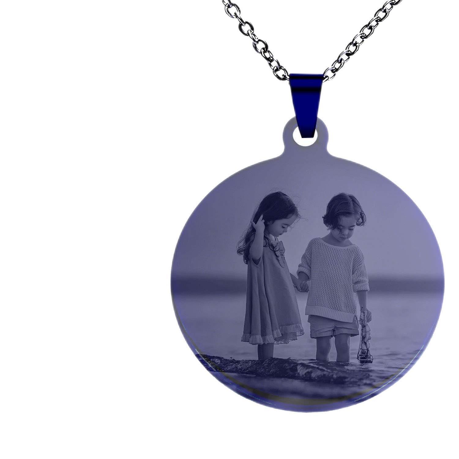 Custom Personalized Dog Necklace Pendant with Photo, Name & Message - Engravable Stainless Steel Pet ID Tag - Perfect for Pet Memorials, Gifts & Everyday Wear