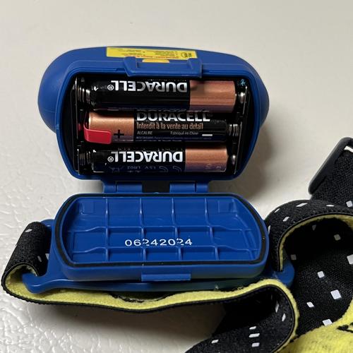 TripleLite 530 Lumens Blue LED Headlamp - Rechargeable AAA Battery Headlight for Camping, Hiking, Fishing & Night Running