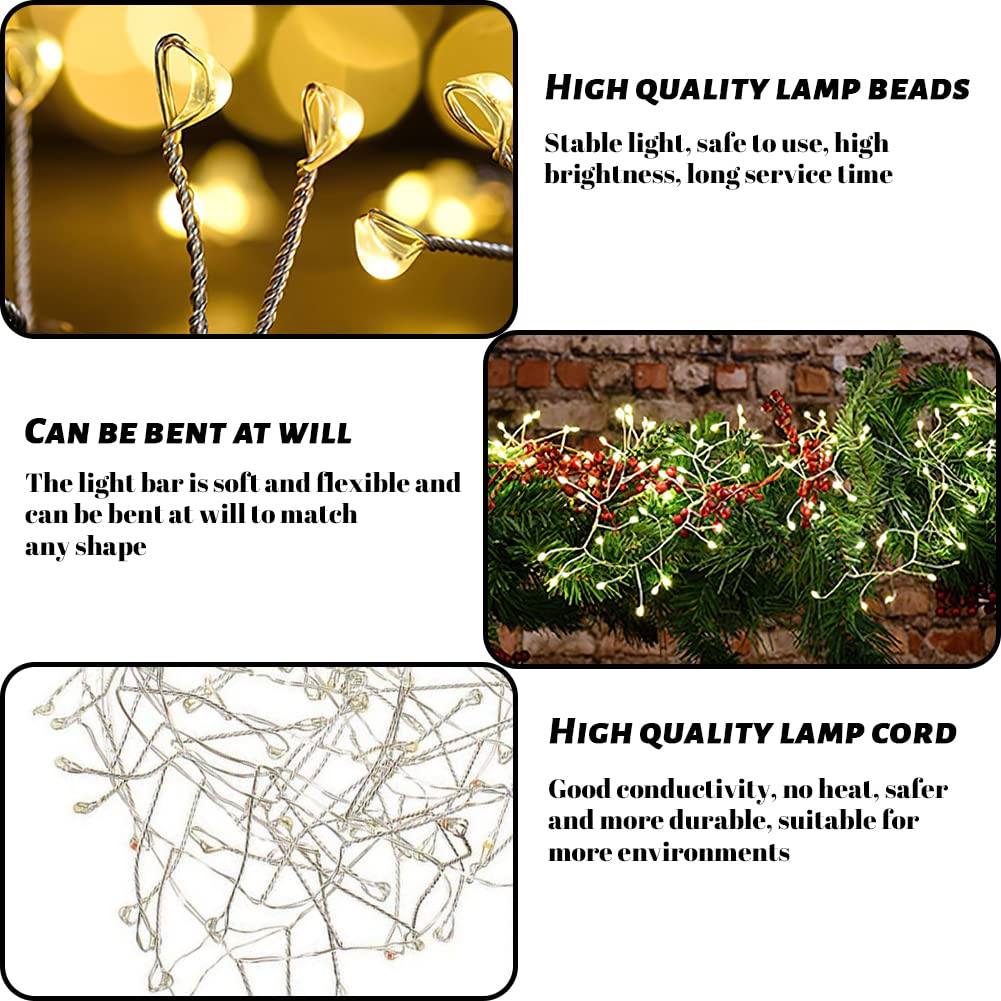 Hillylolly Lucine LED Battery Operated String Lights with Remote Control - 3M 100LED Decorative Fairy Lights, Warm White LED Garland for Bedroom, Wedding, Party & Outdoor Decor
