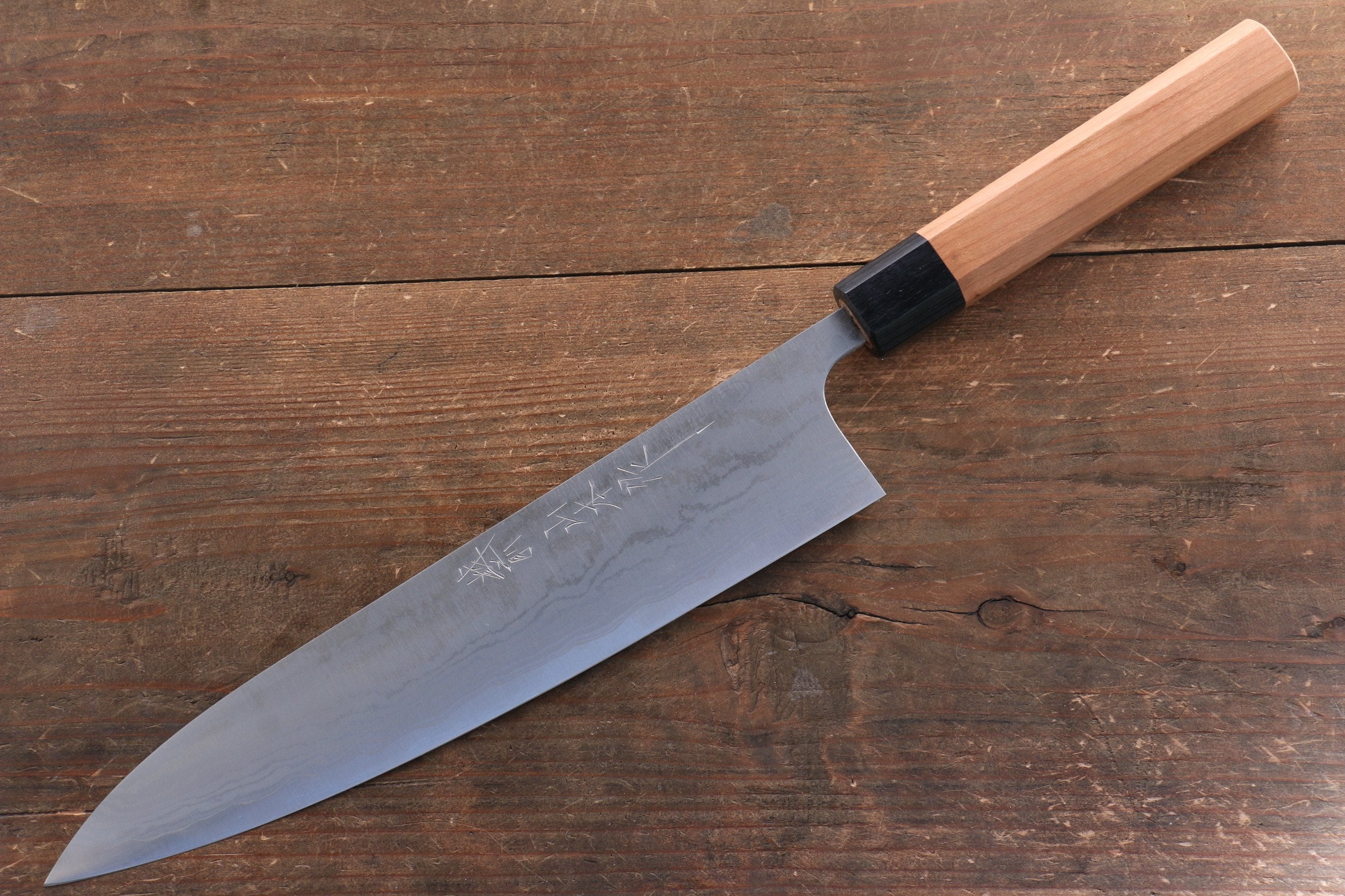 Nao Yamamoto VG10 Damascus Gyuto Chef Knife 240mm - Cherry Blossom Wood Handle - Japanese Kitchen Knife for Professional Chefs & Home Cooking - Perfect for Slicing, Dicing & Chopping Vegetables, Meat & Fish