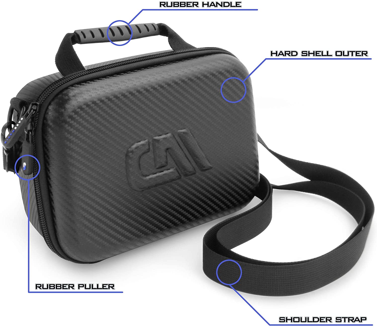 CASEMATIX Hard Shell Travel Case for Zoom G1 FOUR Guitar Effects Pedal - Durable Wah Pedal Carrying Case with Shoulder Strap & Storage Compartment - Perfect for Gigging Musicians & Traveling Guitarists