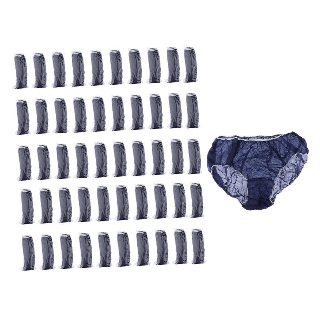 50 Pack Premium Disposable Underwear for Women & Men - Breathable Travel Underwear Briefs - Postpartum, Spa, Waxing, Tanning - Plus Size Comfort - Navy, White & Blue - Ideal for Hospital, Travel & Hygiene Protection