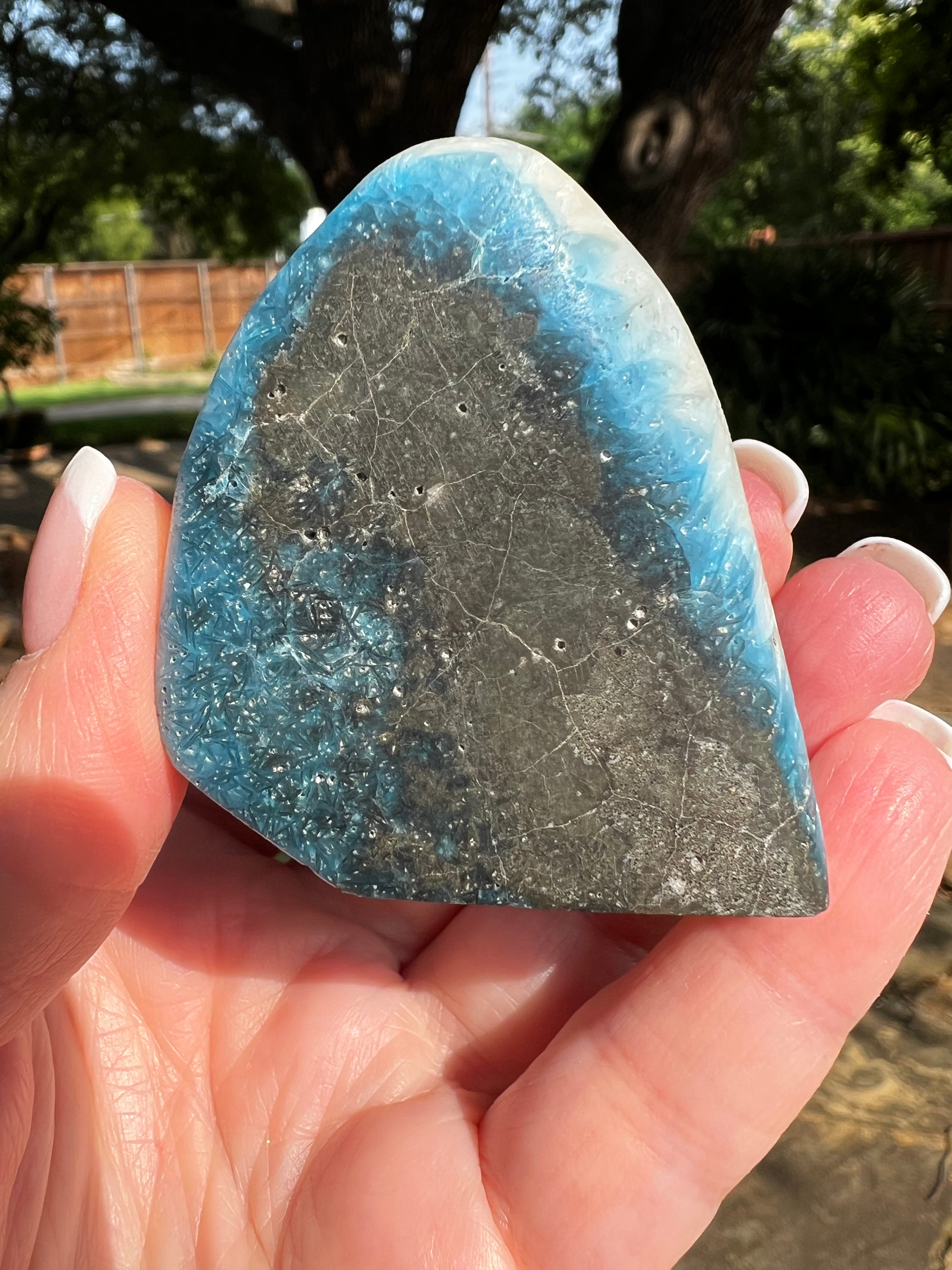 Premium Nakauriite Palm, Blue Ice & Glacierite Crystals - Healing Stones for Meditation, Reiki & Spiritual Energy Work