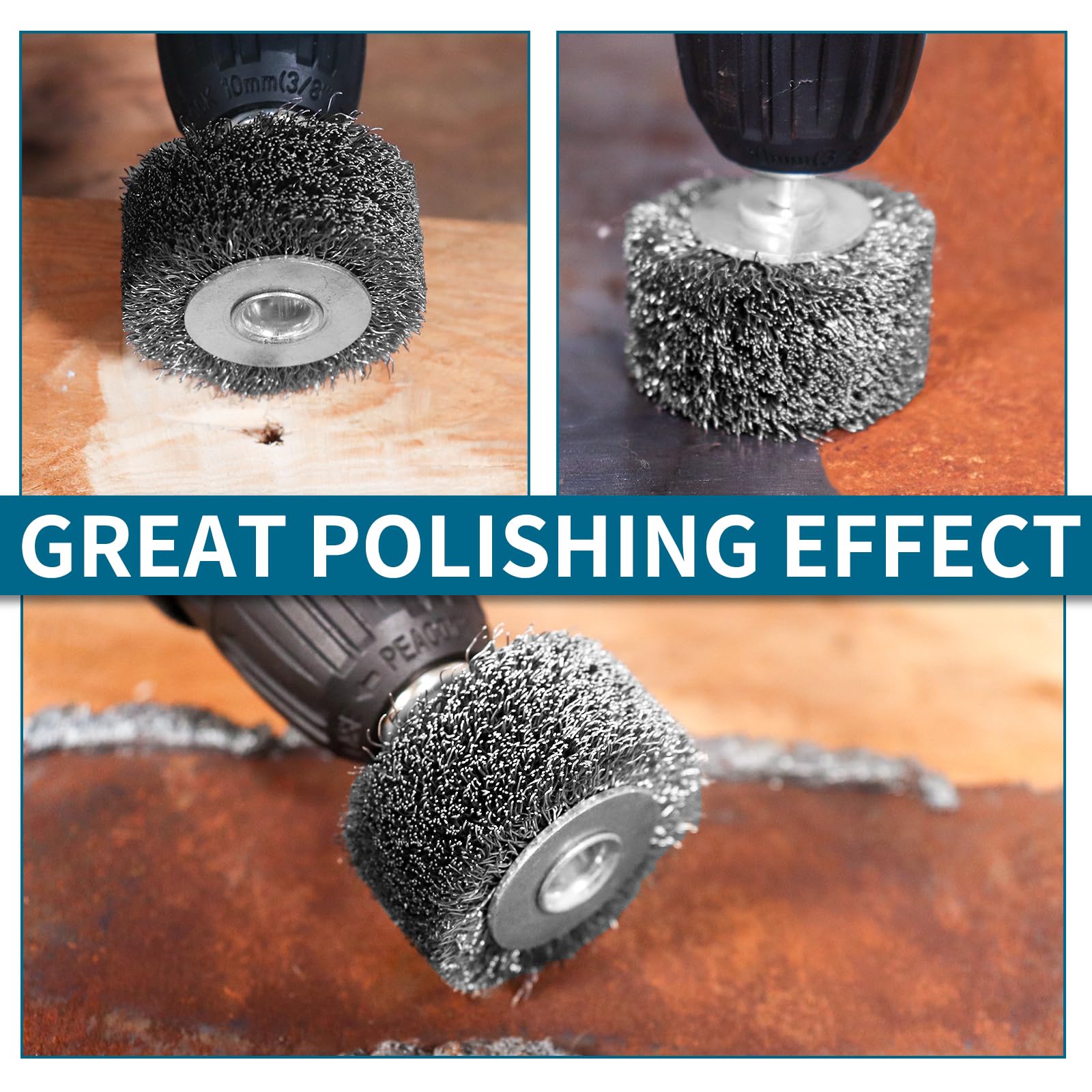 1 Pack 2 Inch Steel Wire Wheel Brush - 0.012