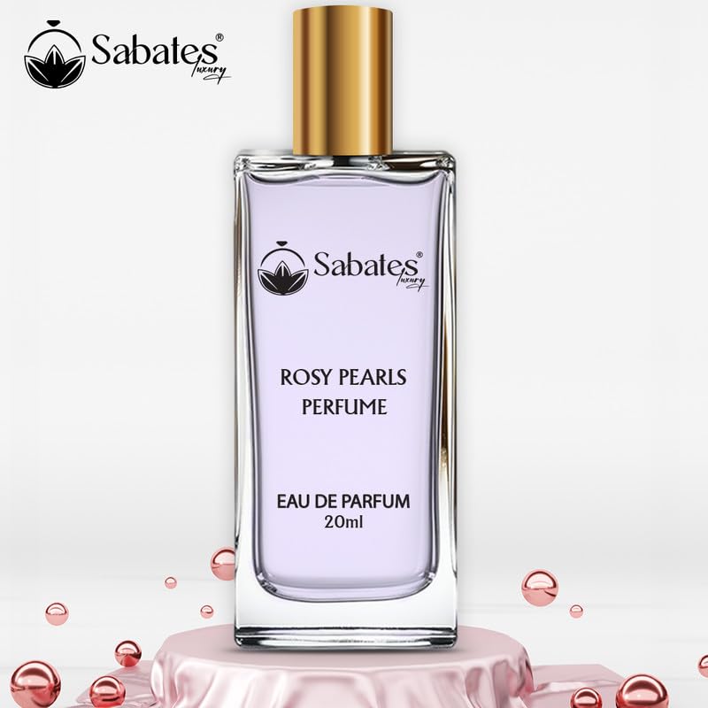 Sabates Rosy Pearls Perfume for Women - Long Lasting Floral Beach Fragrance with Fresh Pear Notes | Perfect for Summer Days, Beach Vacations & Romantic Date Nights