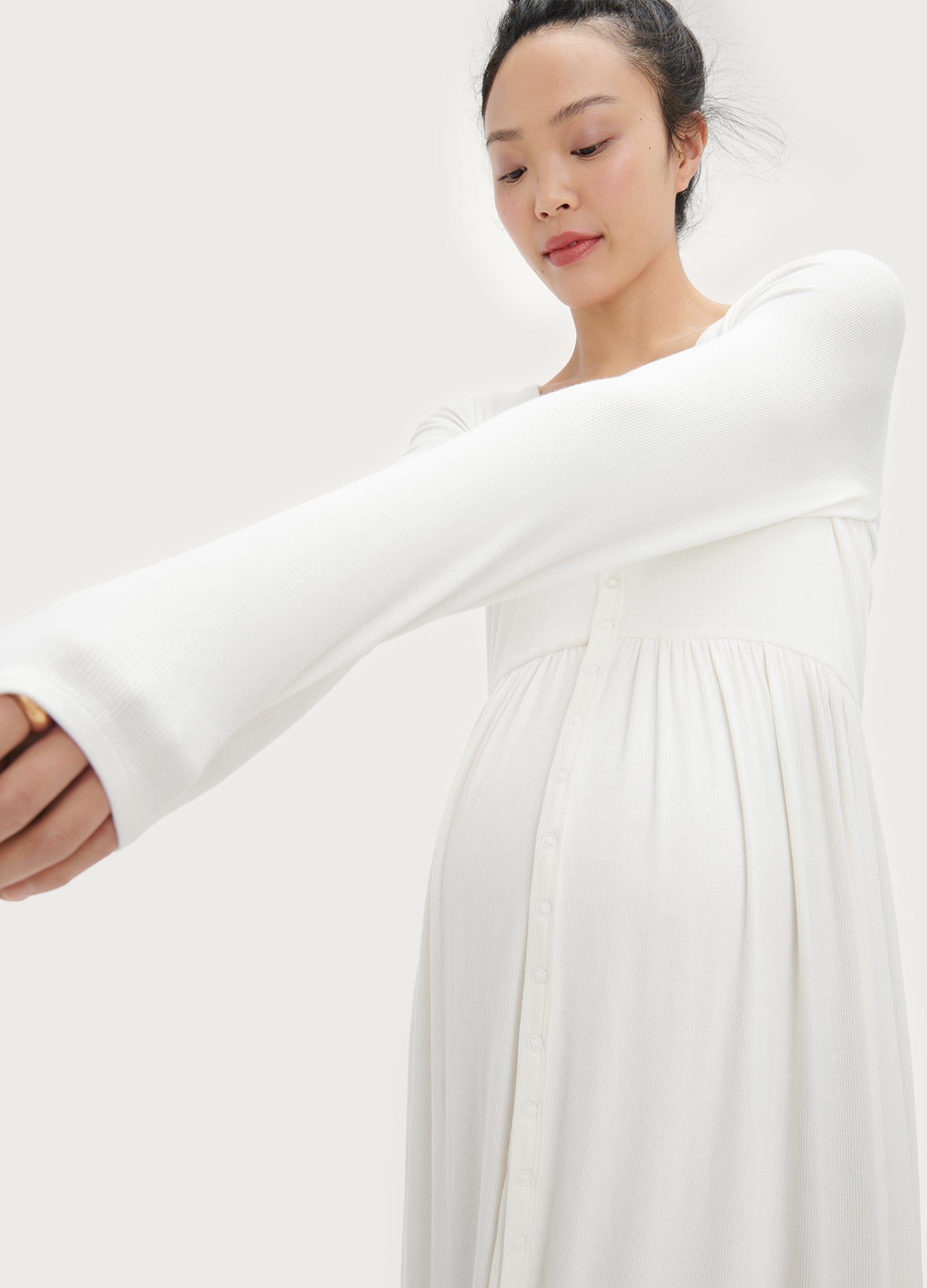 Ultra Soft Rib Nursing Dress for Breastfeeding Moms - Comfortable Maternity Wear for Nursing, Lounging & Everyday Use