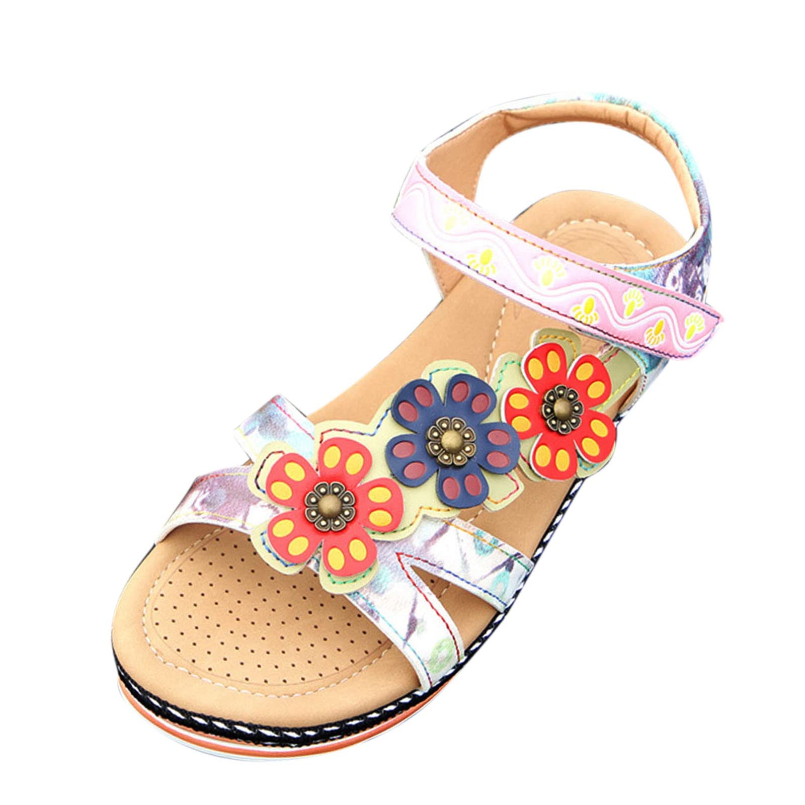 Women's Fashion Sandals - Ethnic Style Painted Rubber Platform Round Toe Summer Sandals | Perfect for Beach, Vacation & Boho Outfits