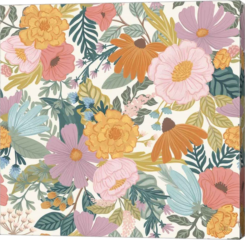 September Sweetness Pattern VIIA by Laura Marshall - 12x12 Inches Canvas Wall Art, Gallery Wrapped, Modern Home Decor for Living Room, Bedroom & Office