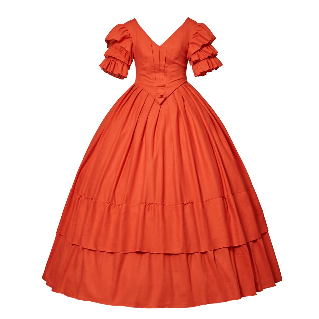 Victorian Era Civil War Period Dress - Elegant Charles Dickens Style Costume for Historical Reenactment, Bridal Wedding, Tea Party & Cosplay