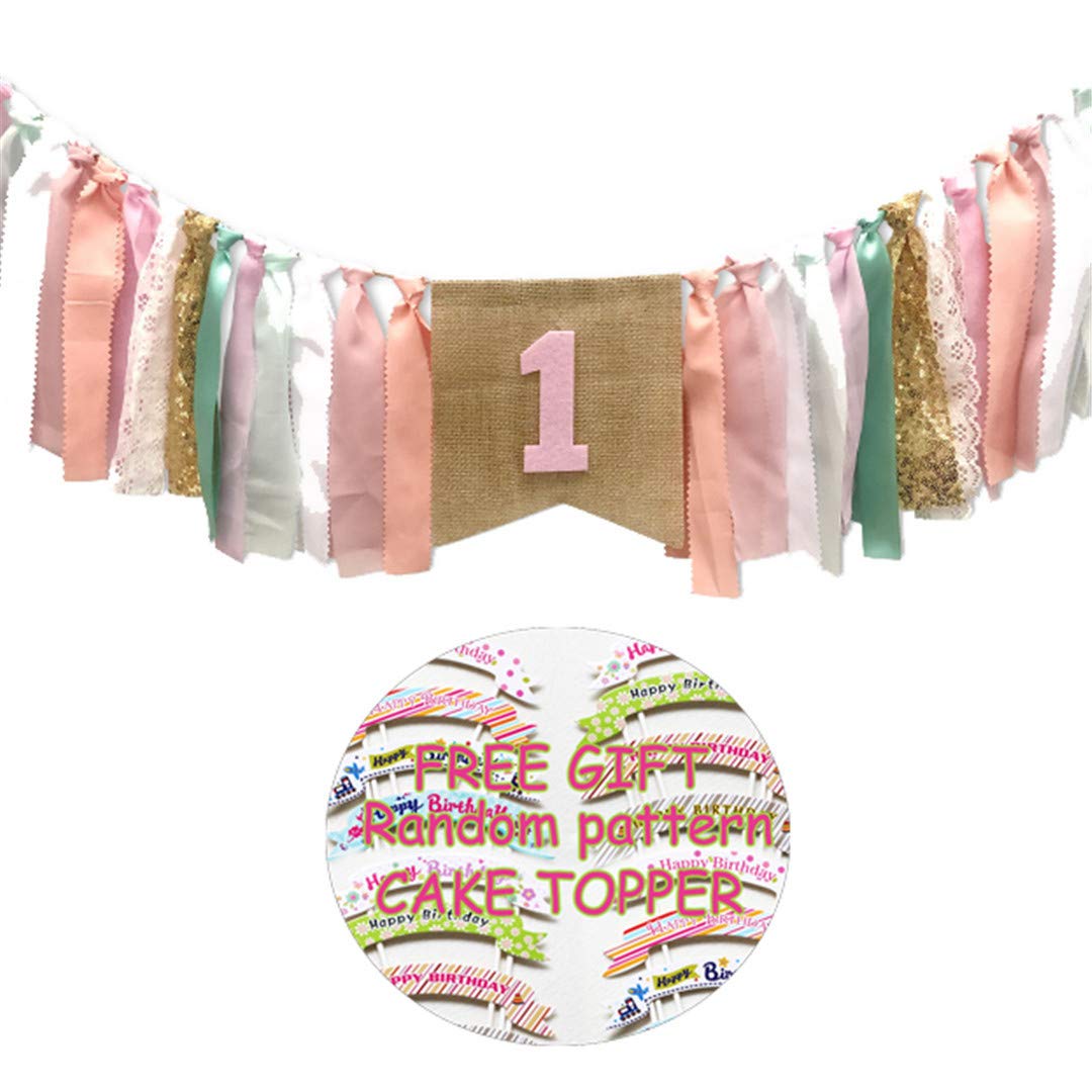 Pink Princess Style Tutu High Chair Banner - 1st Birthday Party Decorations for Girls, Baby Shower Supplies | Perfect for Birthday Photoshoots, Nursery Decor & Princess-Themed Celebrations