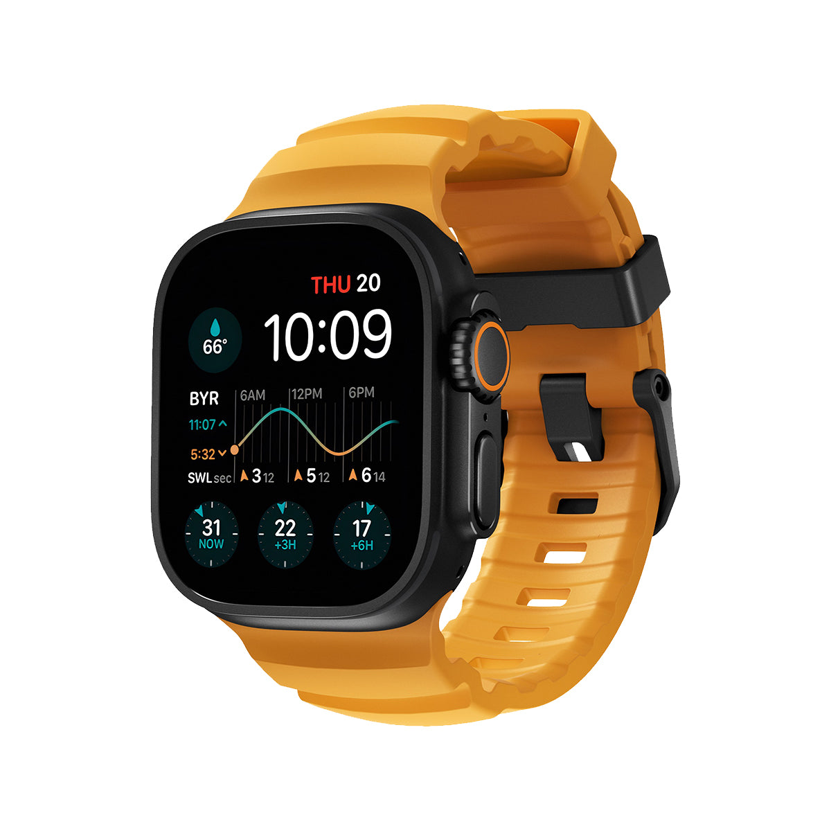 NOMAD Rocky Point Band for Apple Watch 44mm & 46mm - Ultra Compatible - Black Stainless Steel Hardware - Durable & Stylish for Outdoor Adventures & Everyday Wear