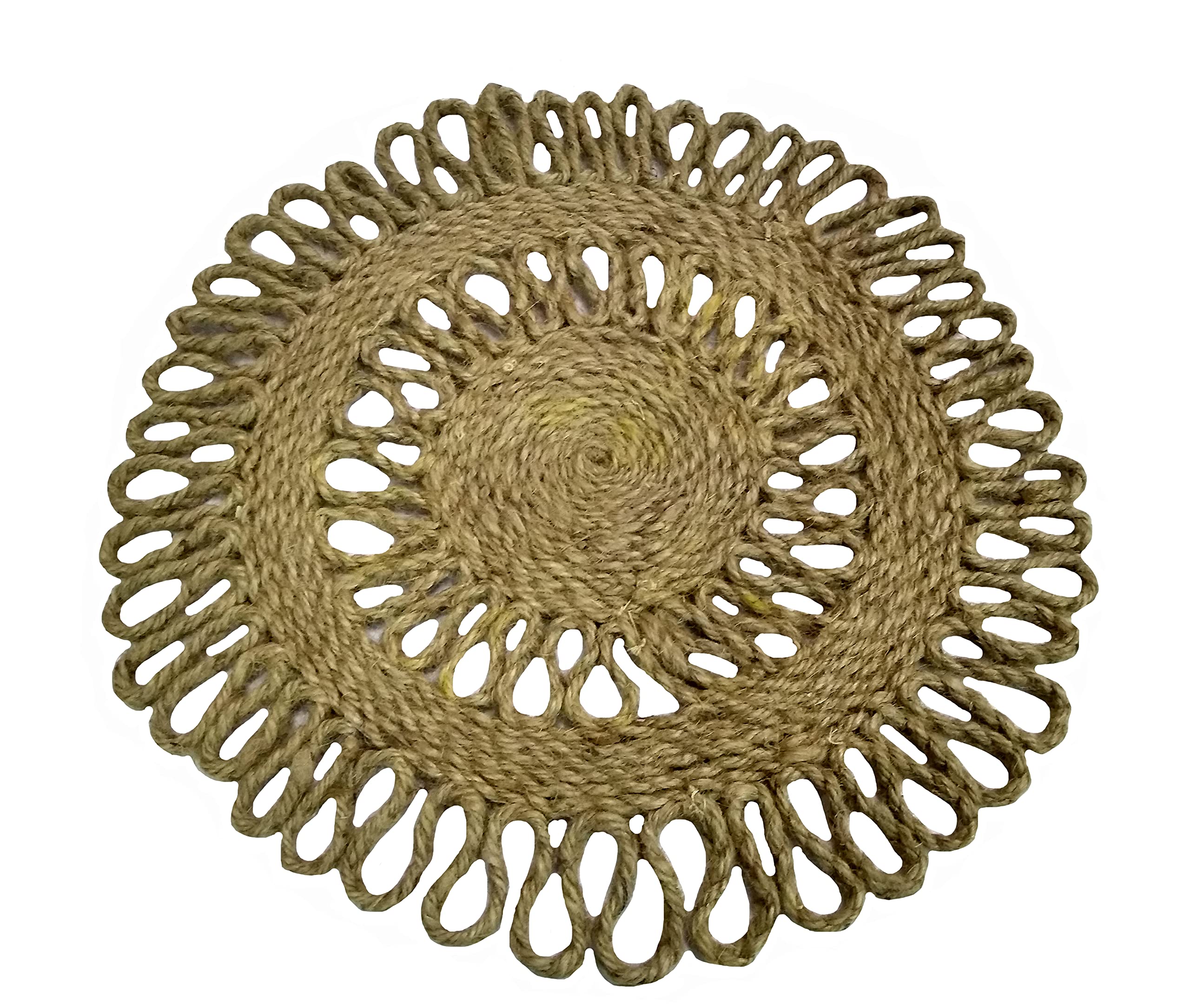 Eco-Friendly Handmade Rattan Placemats - Round Woven Wicker Dining Table Mats (12 Inch, 1-Piece) | Natural & Sustainable Home Decor for Casual Meals, Dinner Parties & Outdoor Picnics