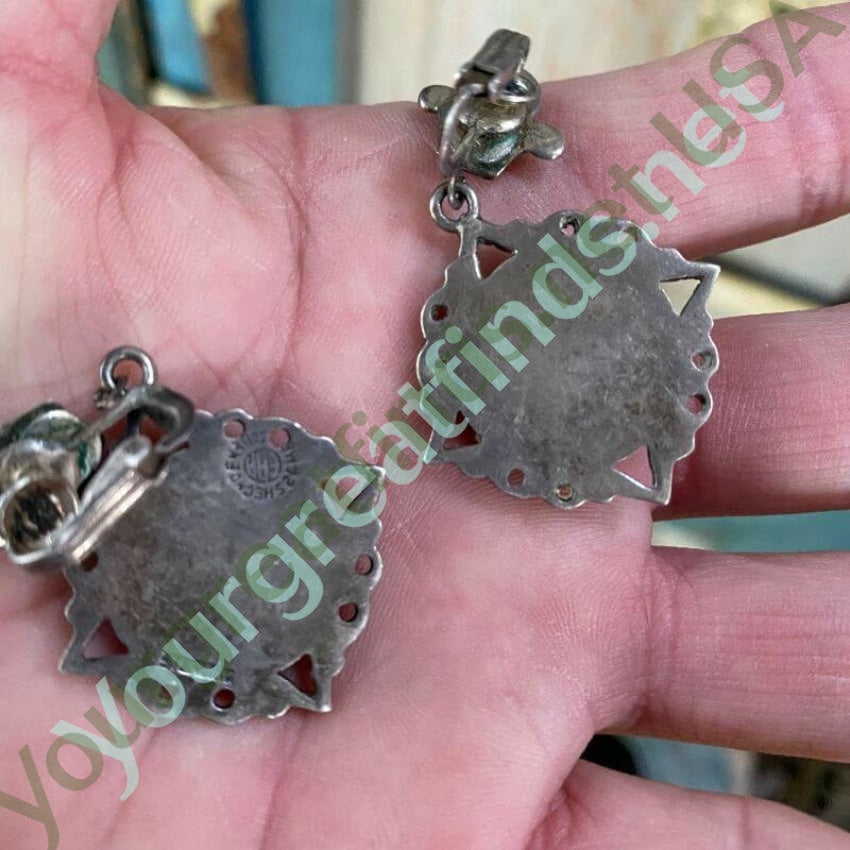 Vintage Mexican Azteca Sterling Silver and Amethyst Earrings - Handmade Boho Jewelry for Women, Gift for Her | Perfect for Parties, Weddings & Special Occasions
