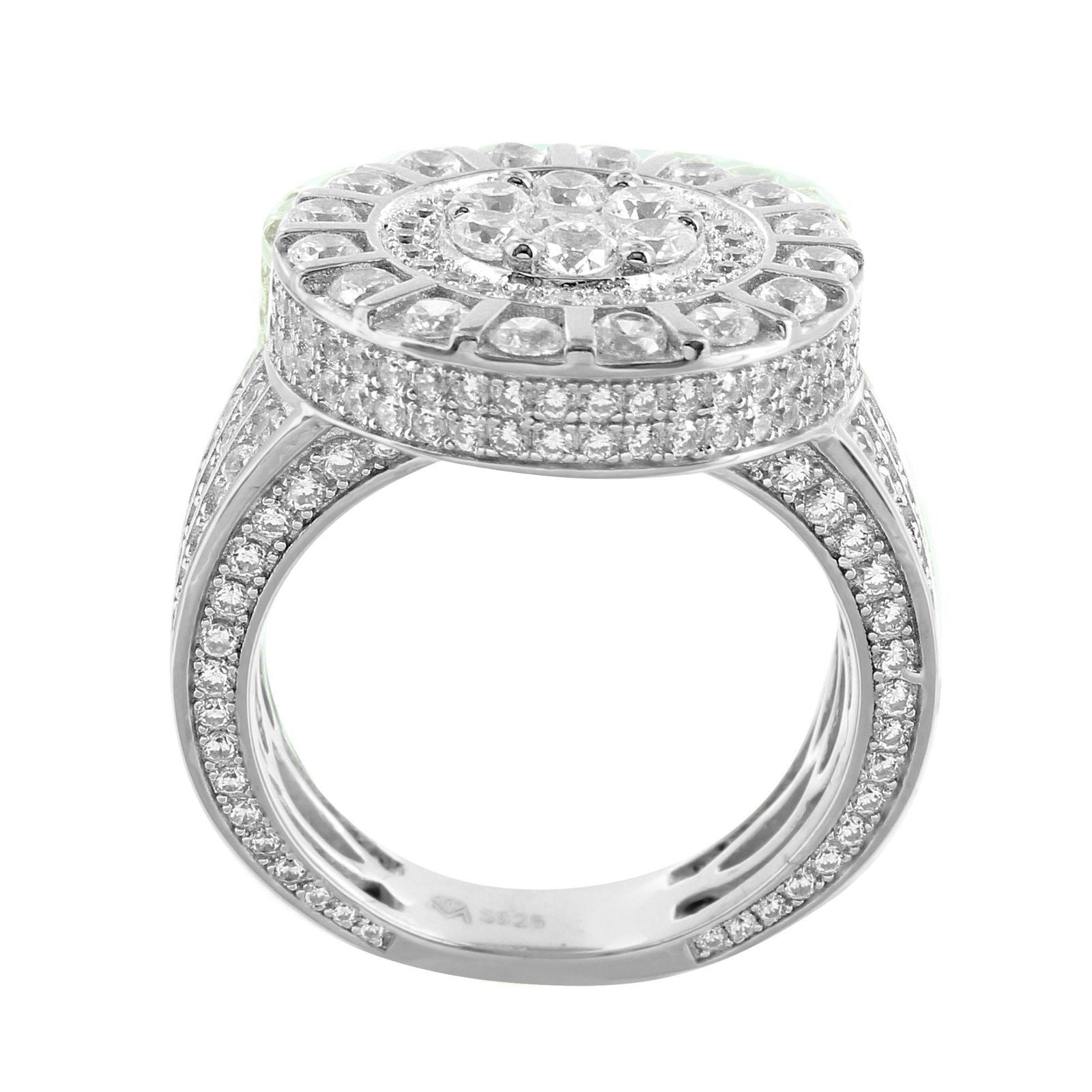 Men's Sterling Silver Cluster Ring - Elegant & Durable Jewelry for Gifts, Weddings & Everyday Wear