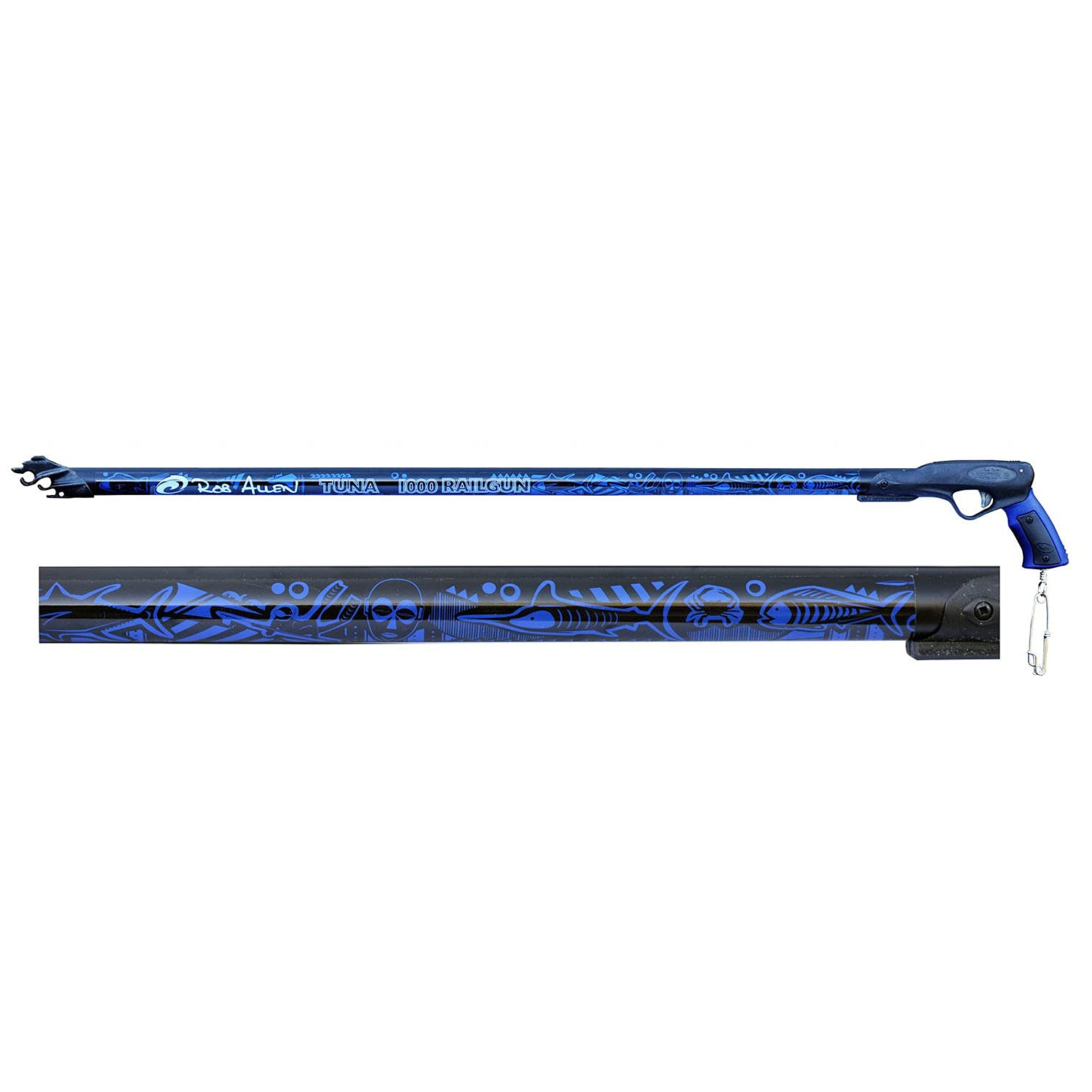 Rob Allen Aluminum Tuna RAILGUN Speargun with Open Muzzle - 90cm, 110cm, 120cm, 130cm, 140cm - Professional Spearfishing Gear for Ocean Hunting and Freediving Adventures