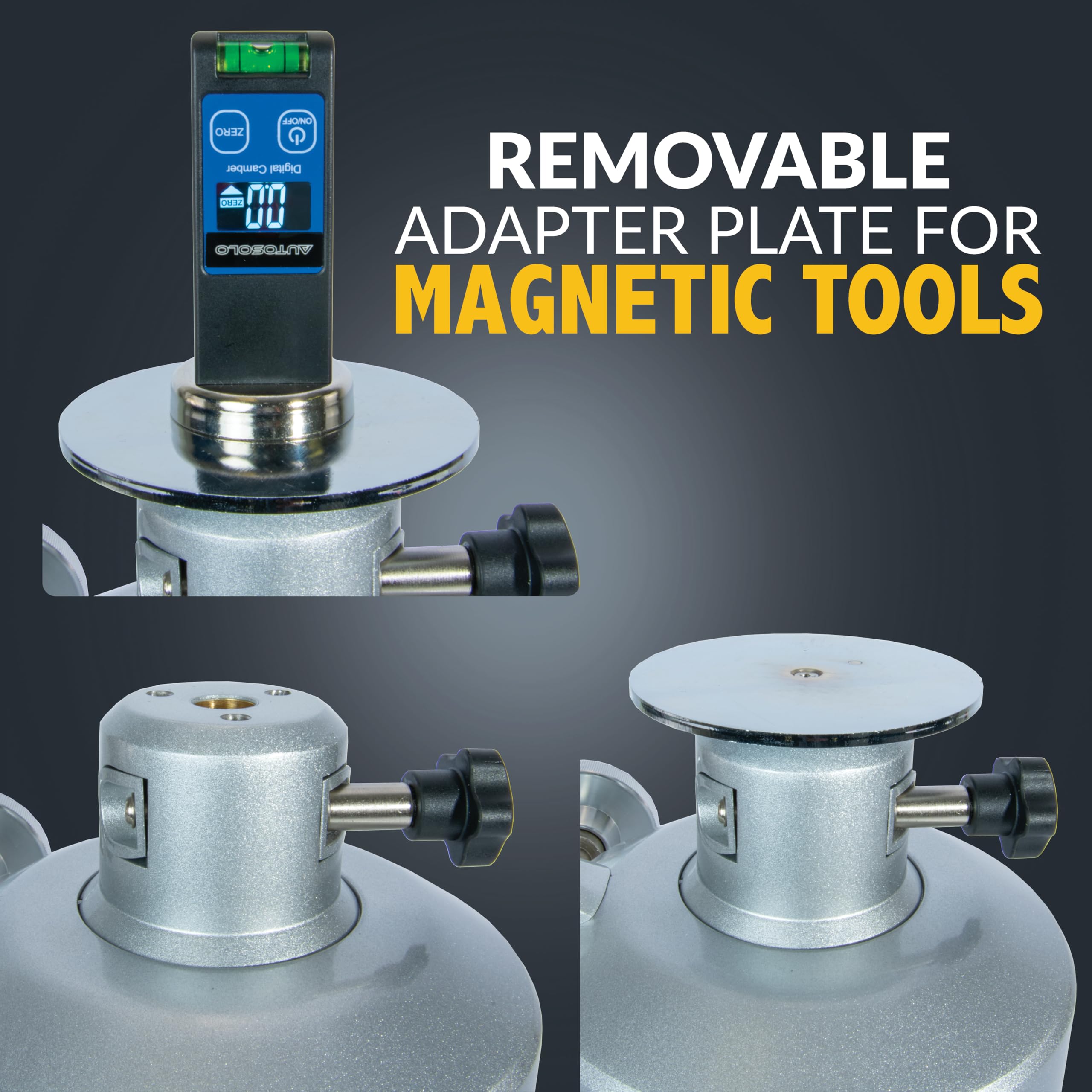 Professional Wheel Alignment Tool with Magnetic Adapter Plate - Heavy Duty Tire Clamp for 18.5