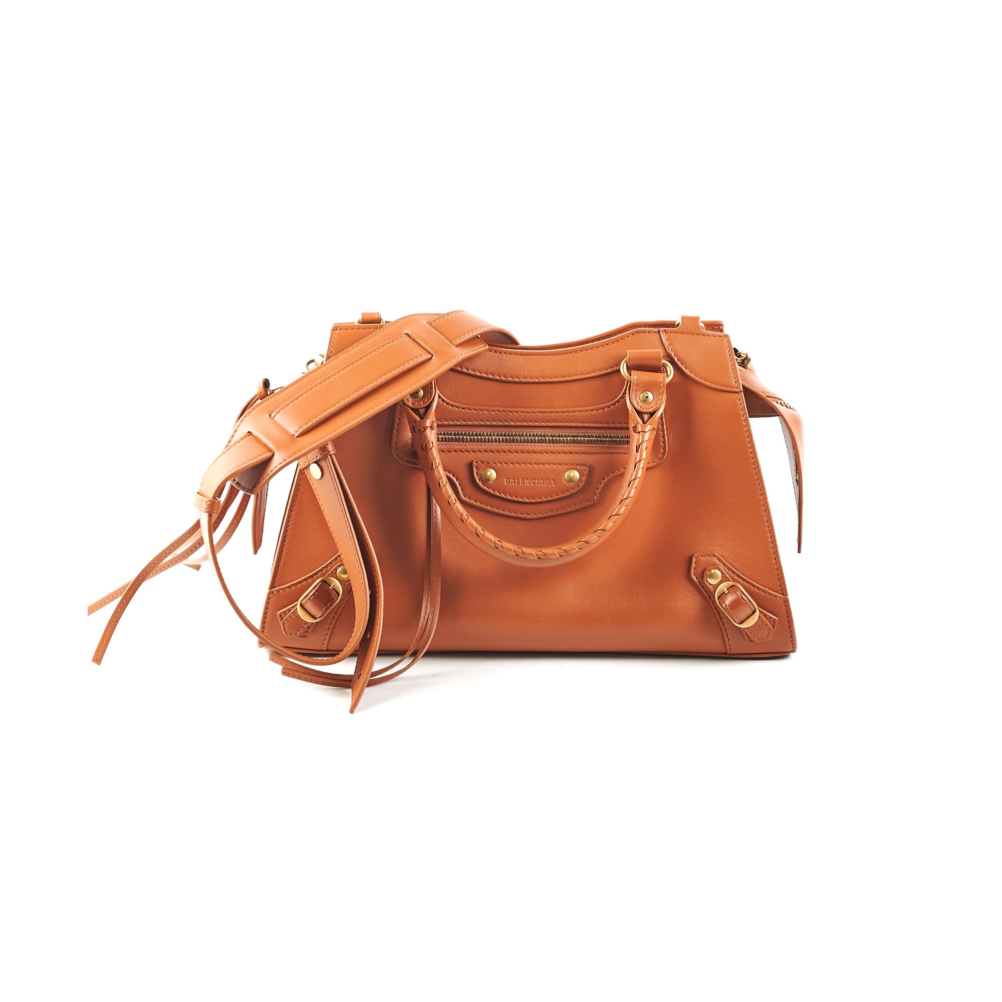 Balenciaga Neo Classic Small Brown Leather Shoulder Bag for Women - Stylish Crossbody Purse for Daily Use, Travel & Work