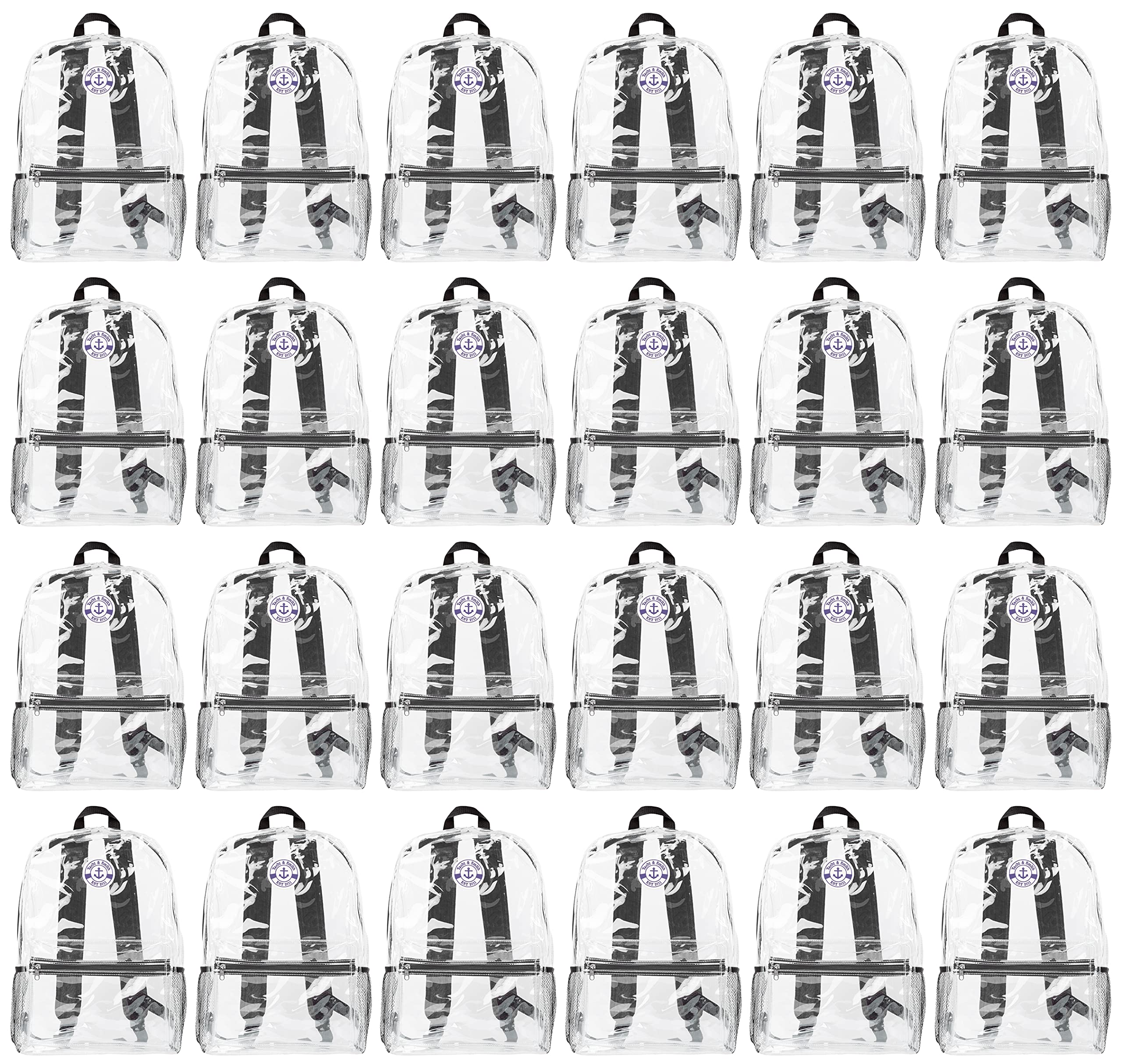 Yacht & Smith 24 Pack 17 Inch Waterproof Kids Backpacks - Bulk Wholesale School Bags for Boys & Girls, Perfect for Elementary Students, Daycare, and Travel Use