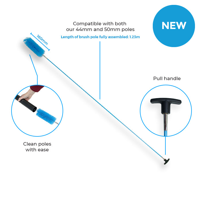 SkyVac Pole Cleaning Brush – High-Quality Telescopic Brush for Gutter, Roof & Window Cleaning – Perfect for Home Maintenance & Professional Use