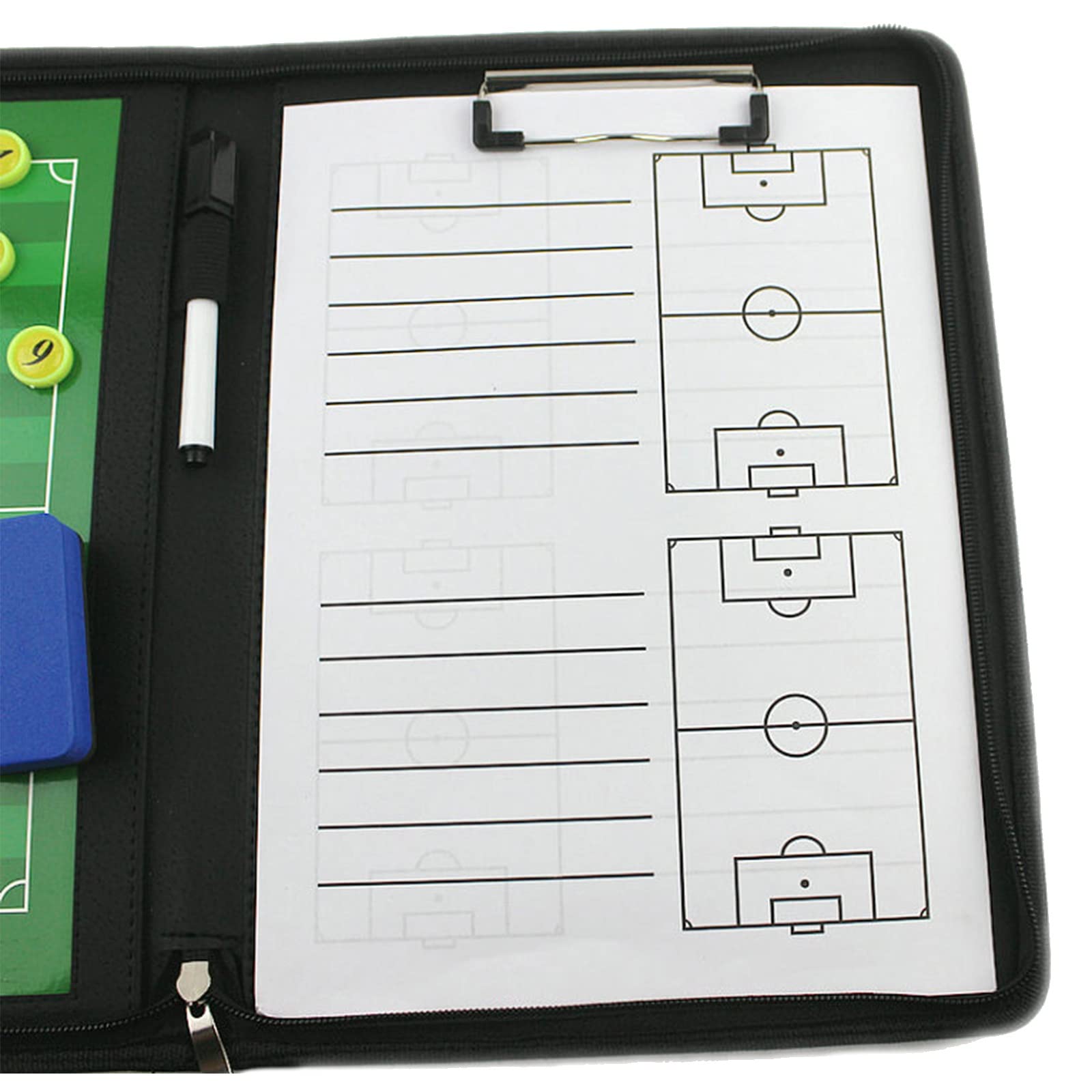 Magnetic Soccer Coaching Board - Portable Football Tactics Clipboard with Magnets, Zipper Case, Dry Erase Pen & Eraser | Perfect for Coaches, Trainers & Team Strategy Sessions