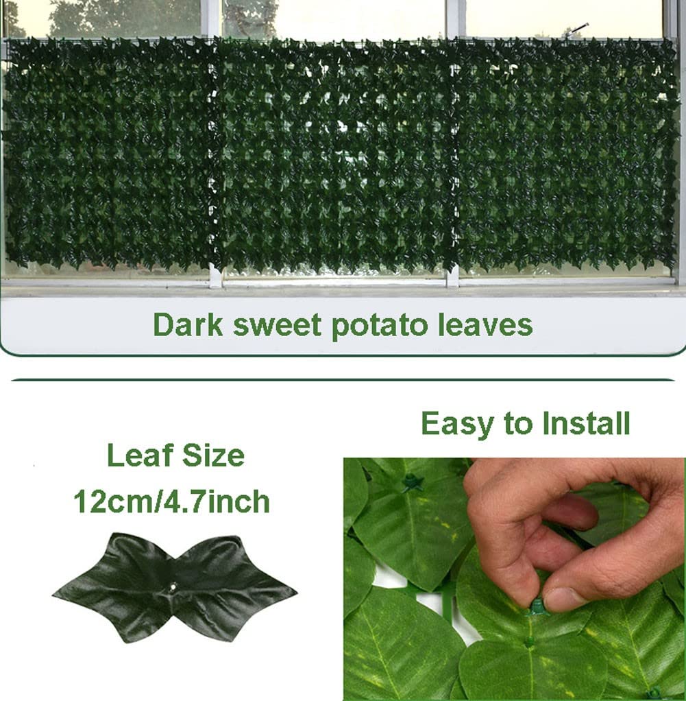 Artificial Ivy Privacy Fence Screen - 50x100cm UV Resistant Fake Hedges for Outdoor Decor - Perfect for Balcony, Patio, Porch & Deck Wall Covering | Enhance Privacy & Aesthetic Appeal