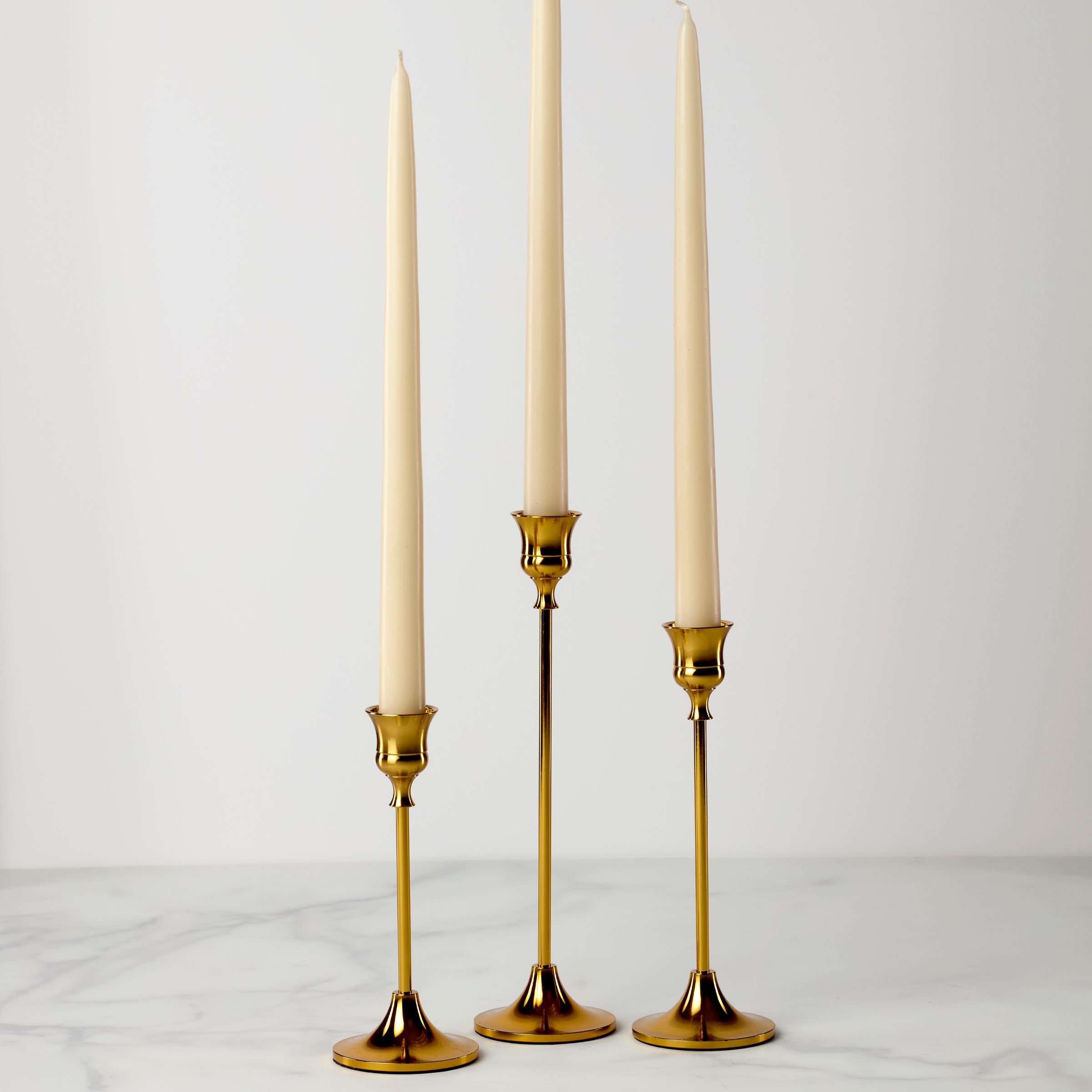 Classic 3-Piece Gold Candle Holder Set - Elegant Home Decor for Dining Table, Wedding Centerpieces & Holiday Decorations