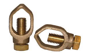 5/8 Inch Solid Brass Ground Rod Clamp - Heavy Duty Electrical Grounding Connector for Copper Wire & Lightning Protection - Ideal for Home, Industrial & Outdoor Electrical Systems