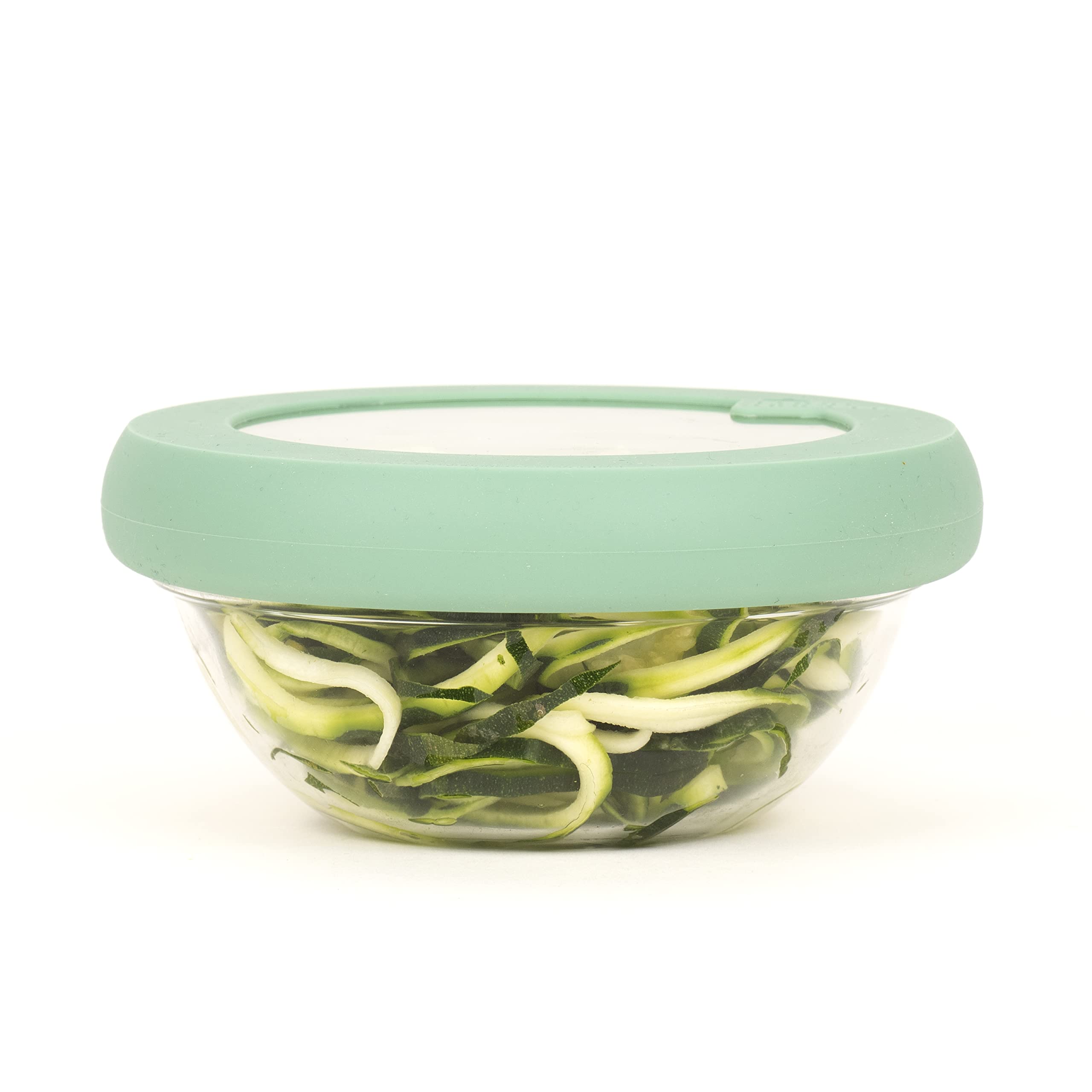 Eco-Friendly Silicone & Glass Food Storage Lids - Crack-Proof Replacement Covers for Round Containers & Bowls | Plastic-Free Kitchen Organizer | Perfect for Meal Prep, Leftovers & Sustainable Living (Small Size, Gradual Green)