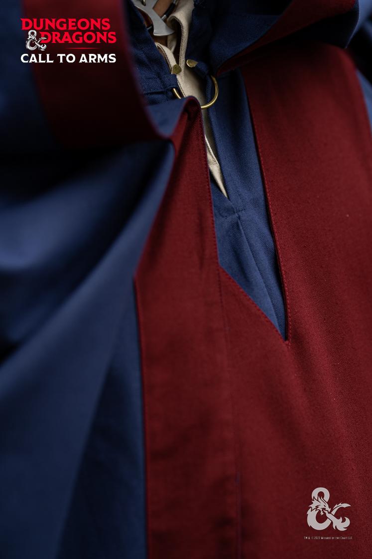 Dungeons & Dragons Wizard Cape - Dark Blue & Bordeaux Cosplay Costume for D&D, LARP & Fantasy Role-Playing Games