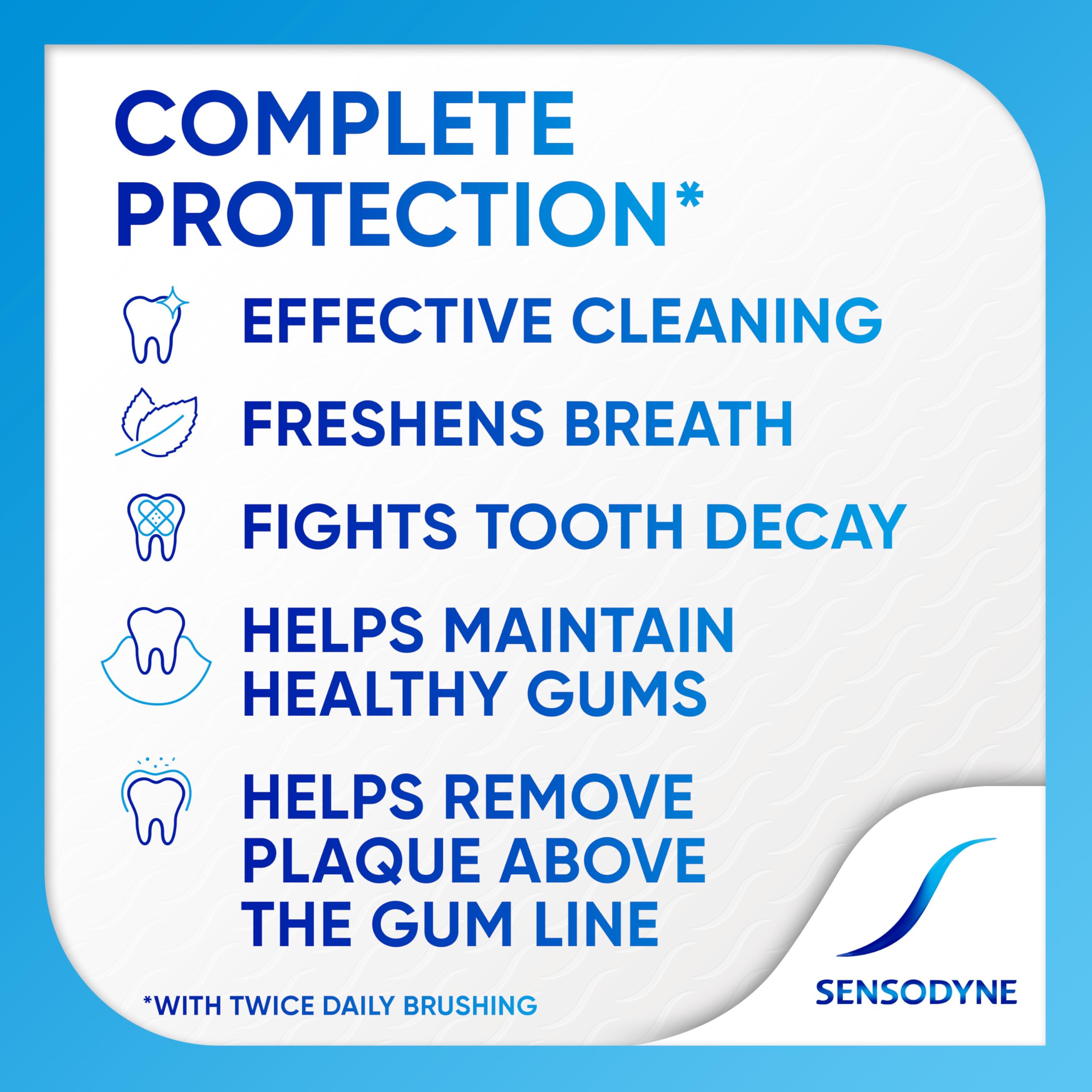 Sensodyne Complete Protection Toothpaste for Sensitive Teeth & Gingivitis Relief - Extra Fresh Mint Flavor - 3.4oz (2-Pack) - Ideal for Daily Oral Care & Sensitivity Relief